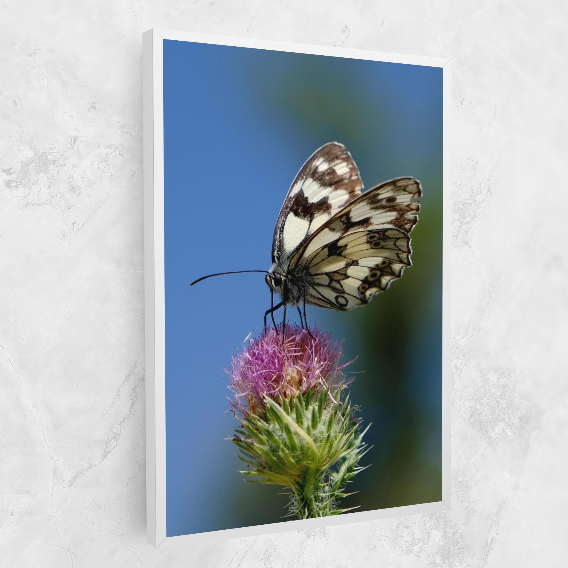 Картина на платно Grey White Butterfly mockup 1
