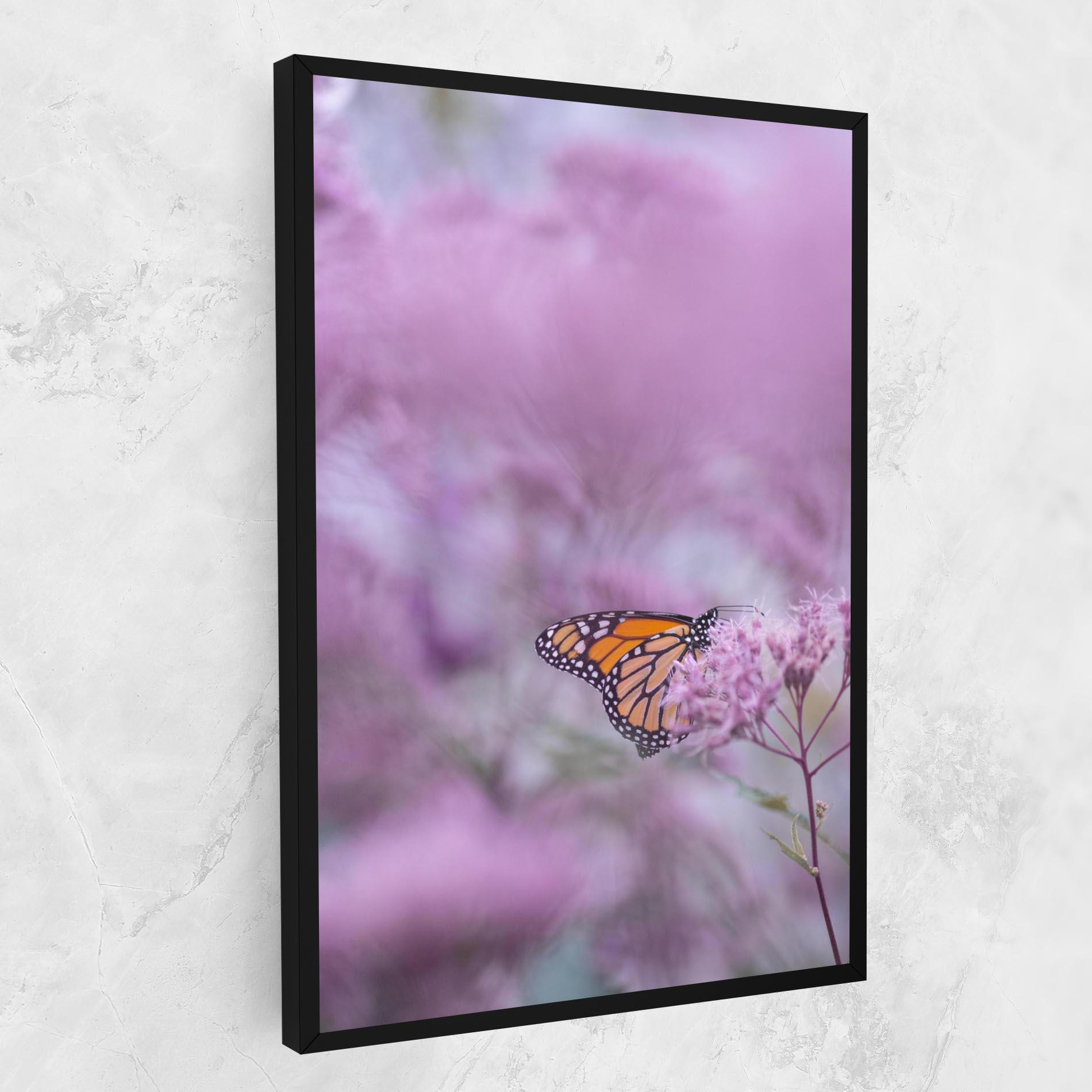 Картина на платно Purple Flower Butterfly mockup 1