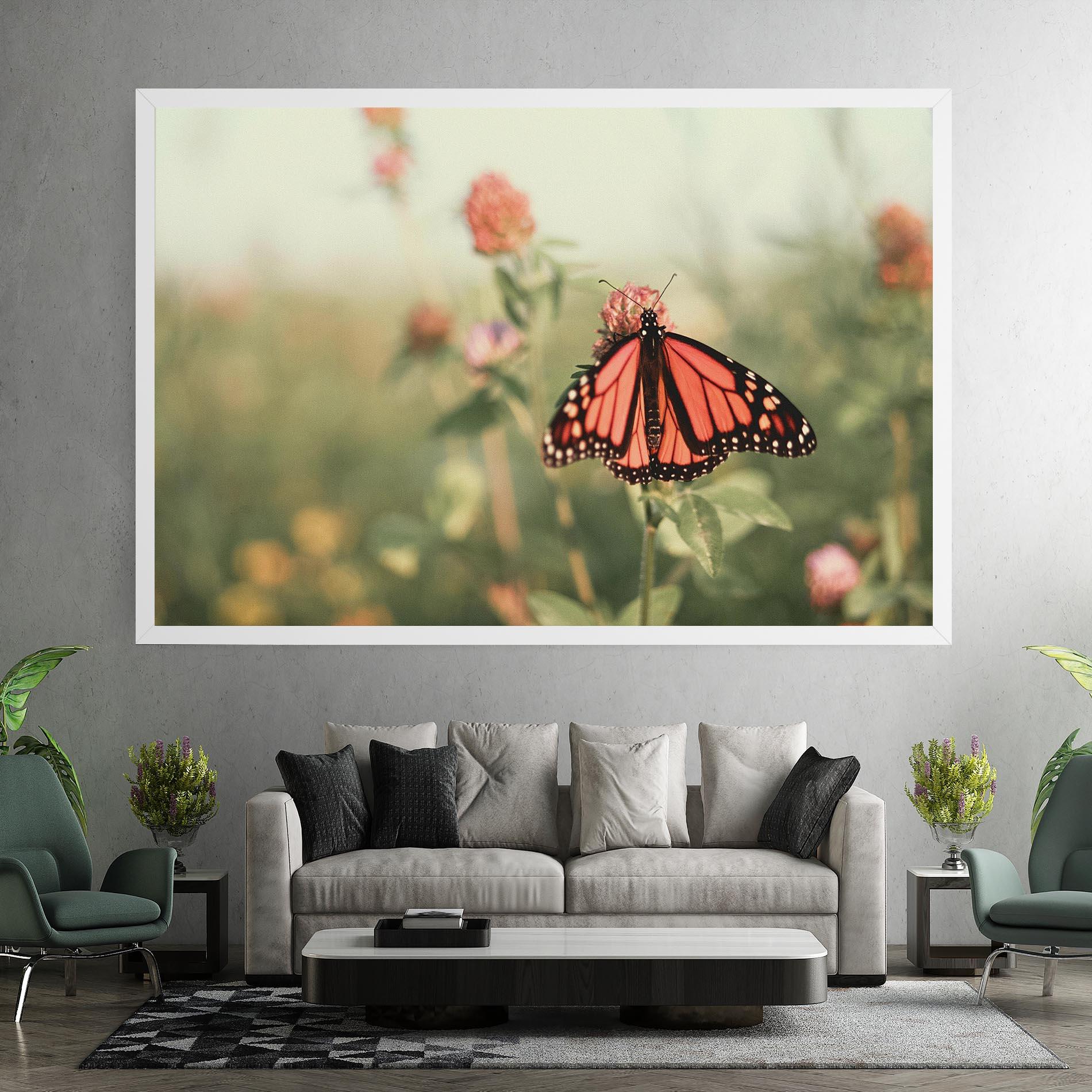 Картина на платно Light Red Butterfly mockup 7