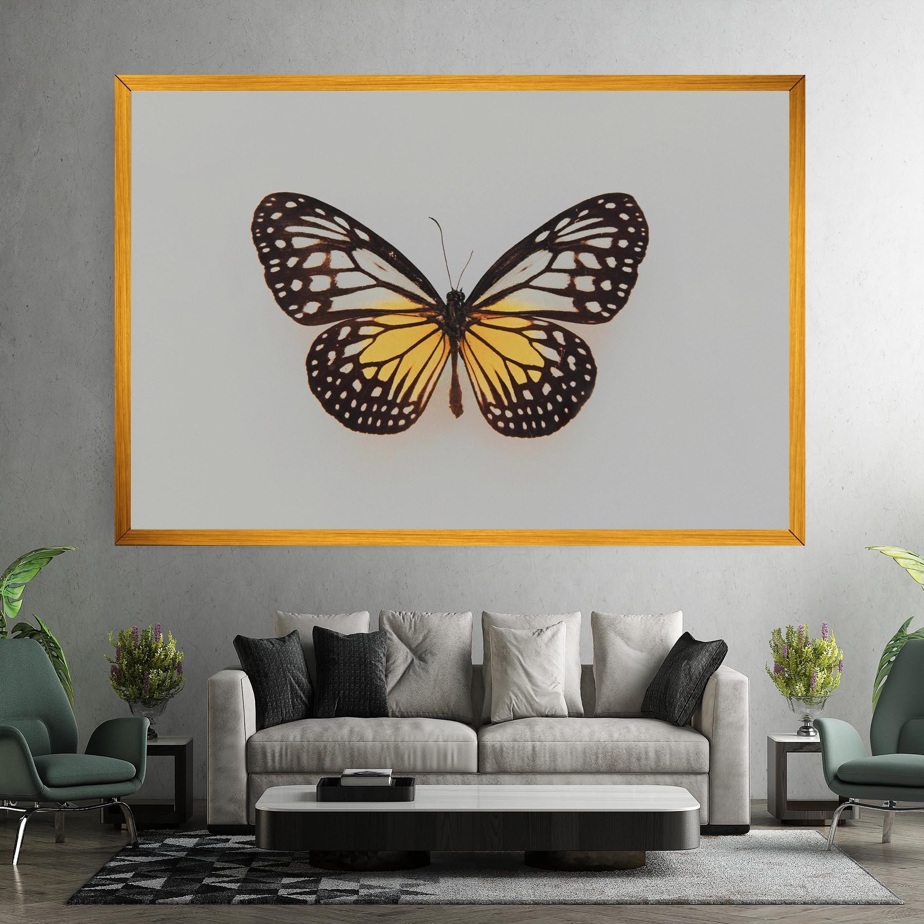 Картина на платно Butterfly On Grey mockup 7