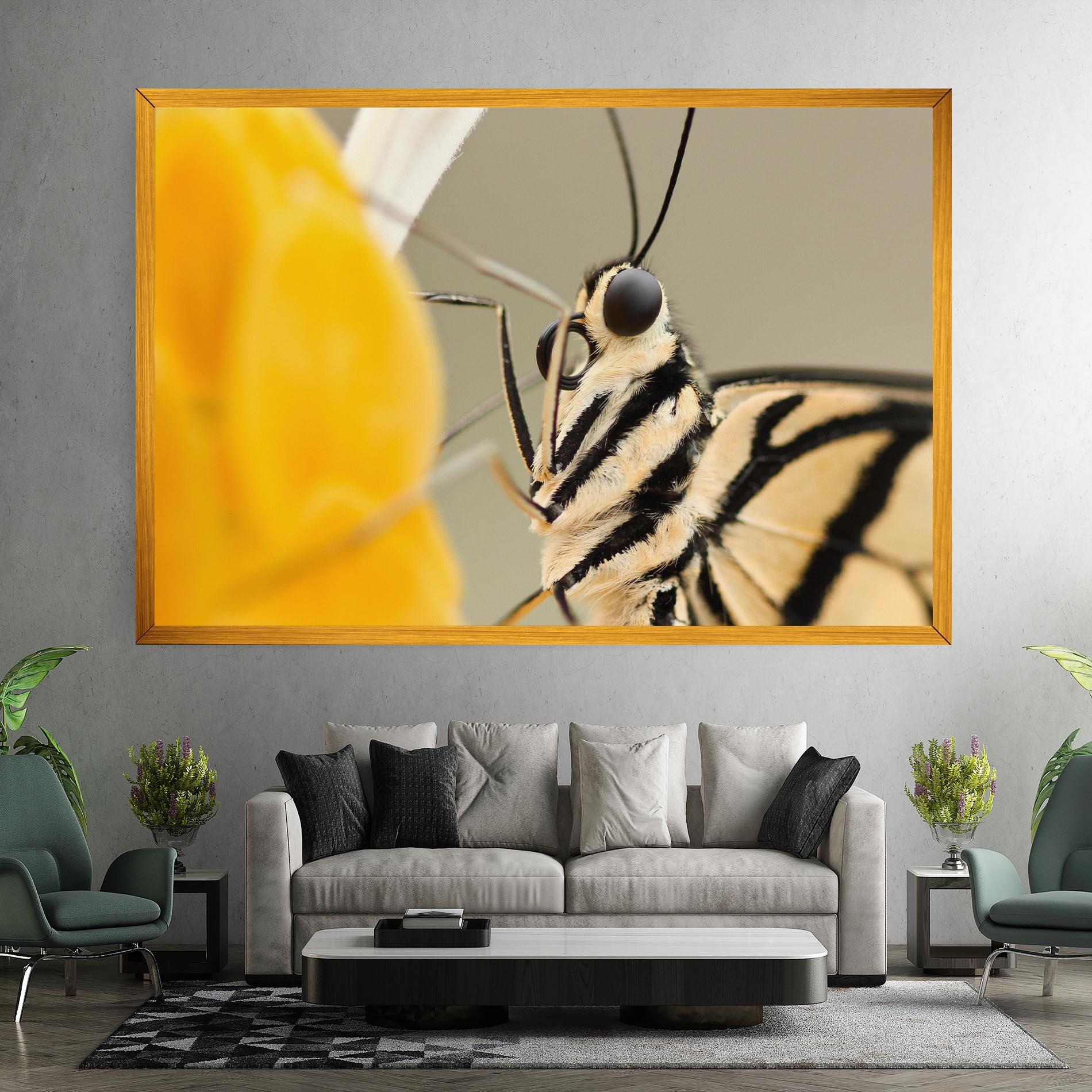 Картина на платно Close Up Cream Butterfly mockup 7