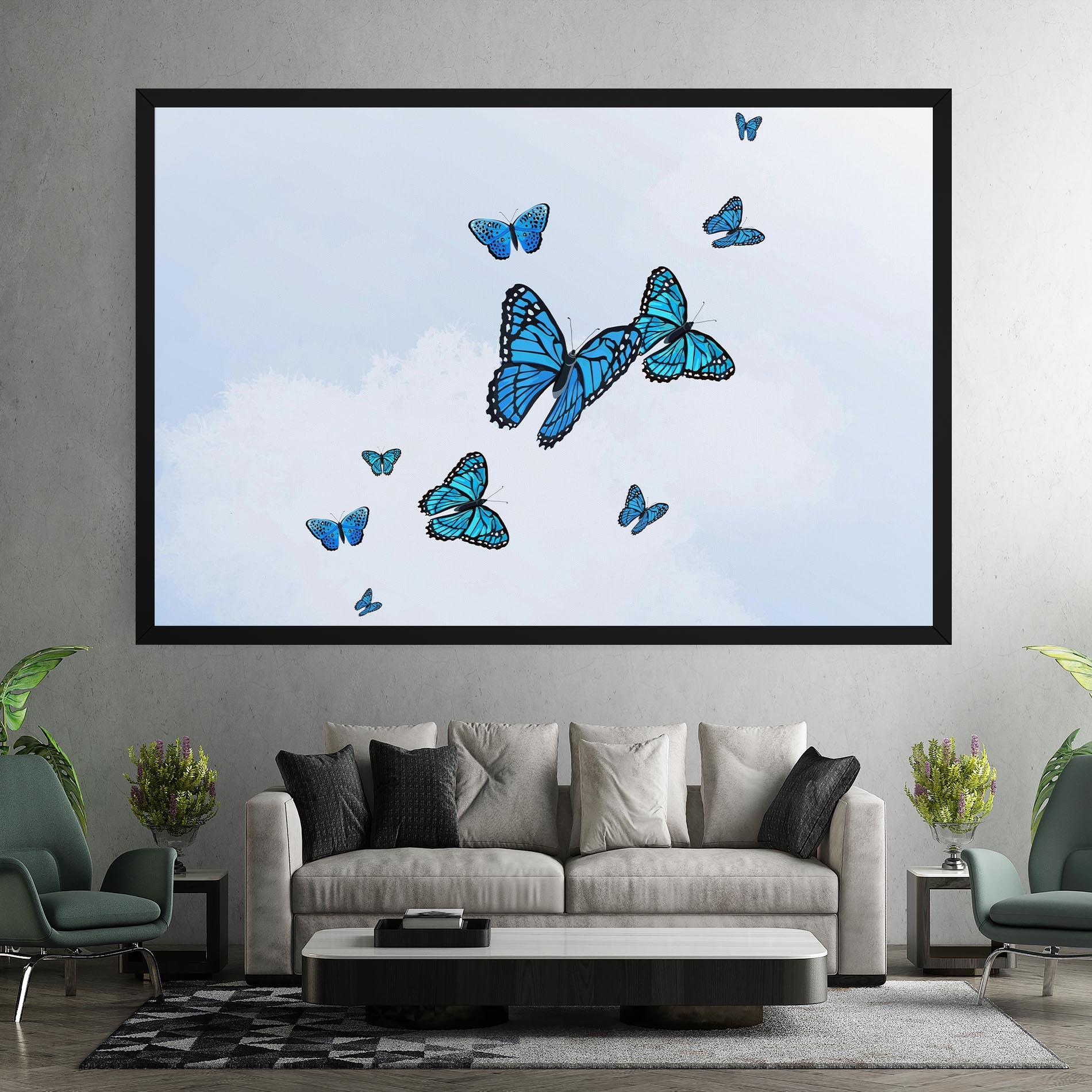Картина на платно Blue Sky Butterfly mockup 7