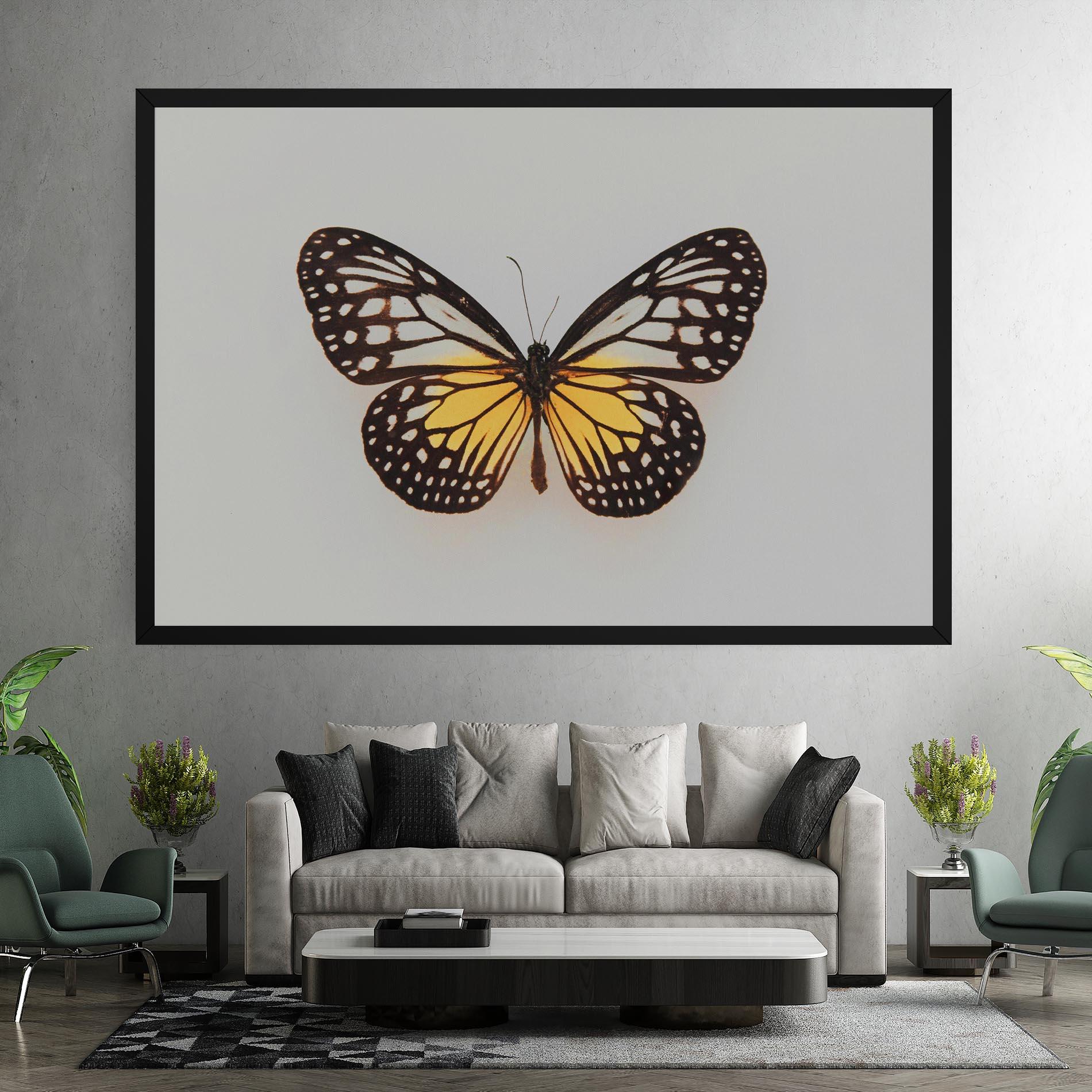 Картина на платно Butterfly On Grey mockup 7