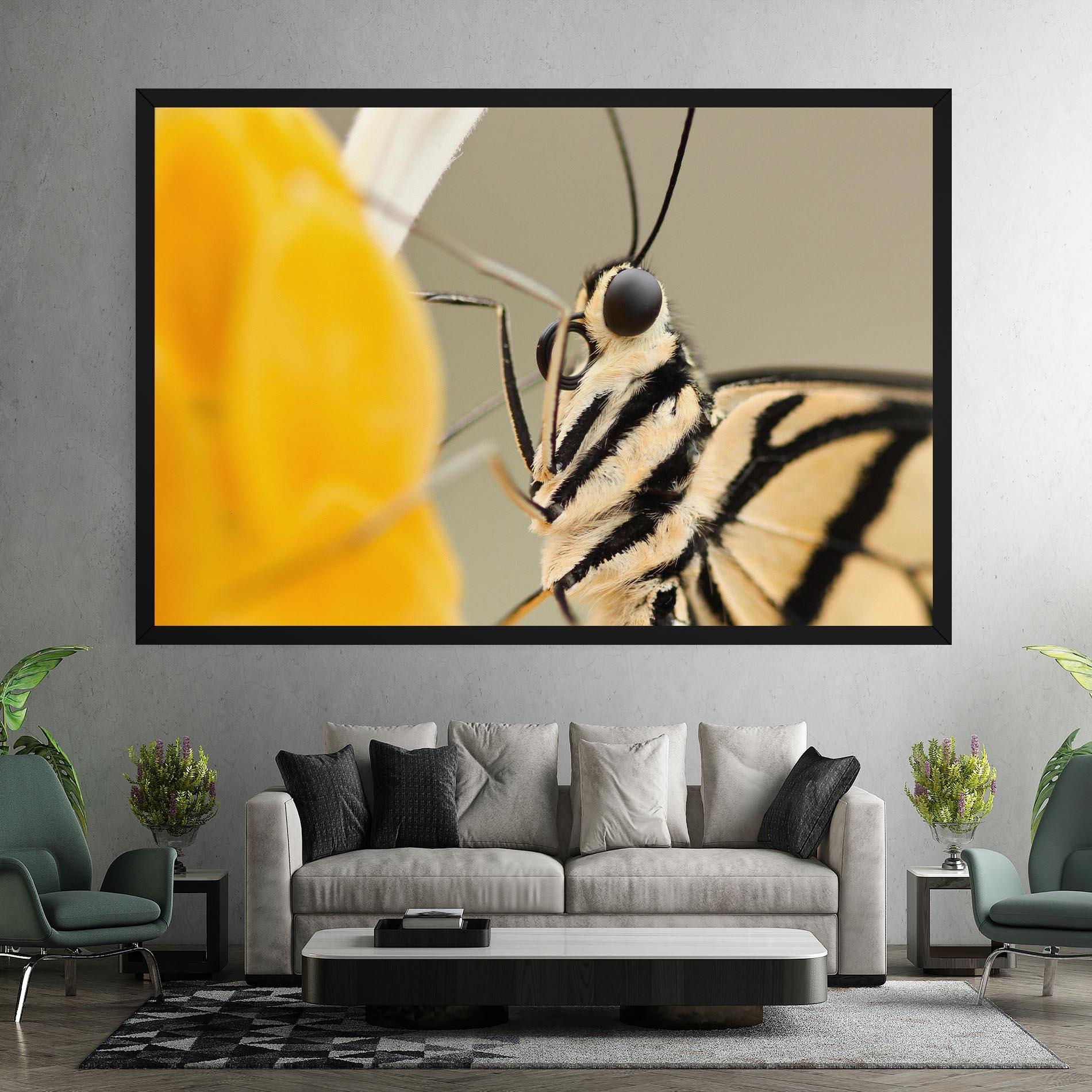 Картина на платно Close Up Cream Butterfly mockup 7