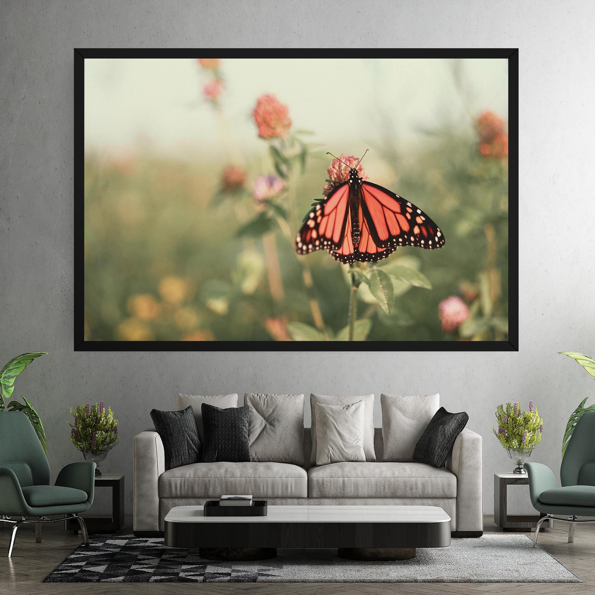 Картина на платно Light Red Butterfly mockup 7