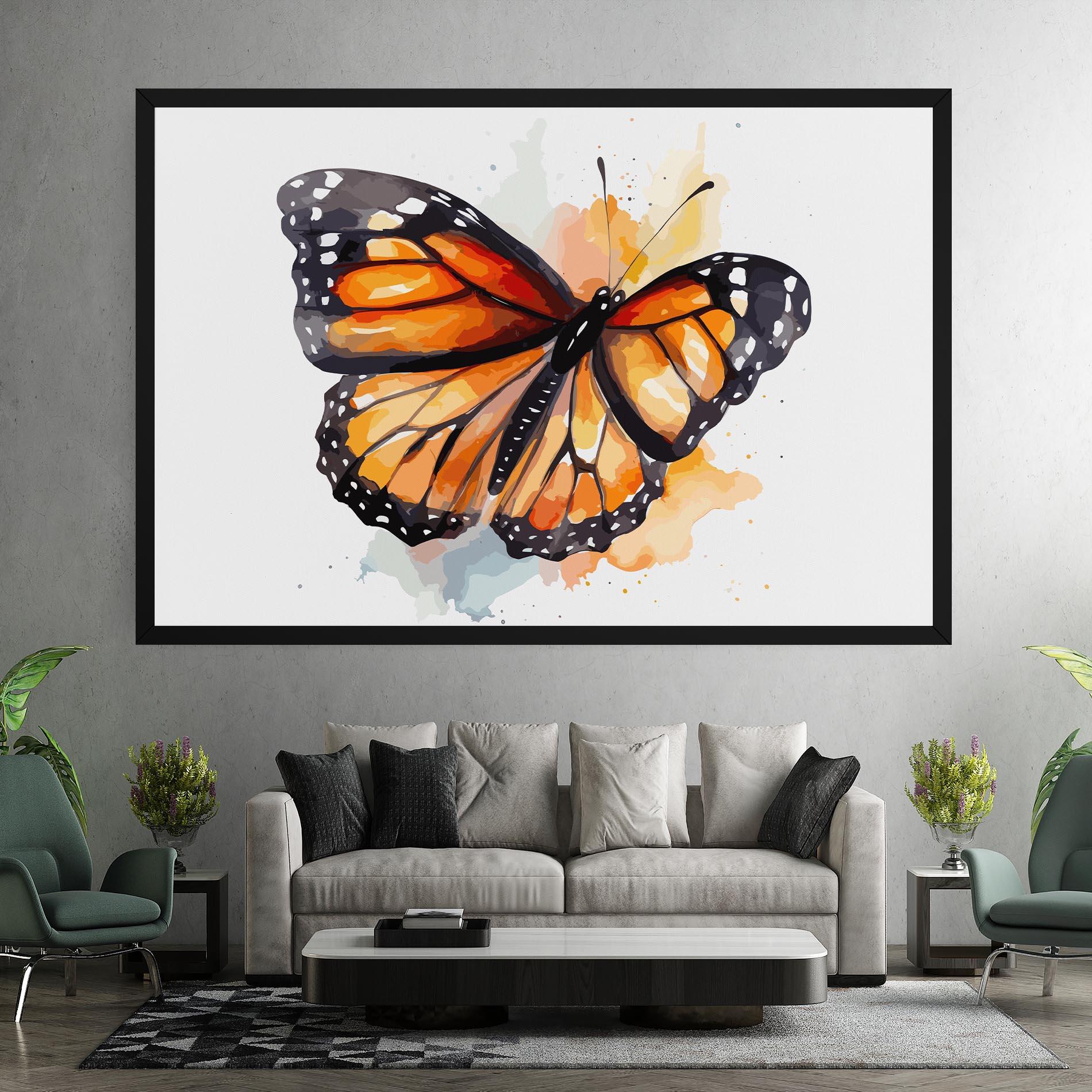 Картина на платно Orange Butterfly mockup 7