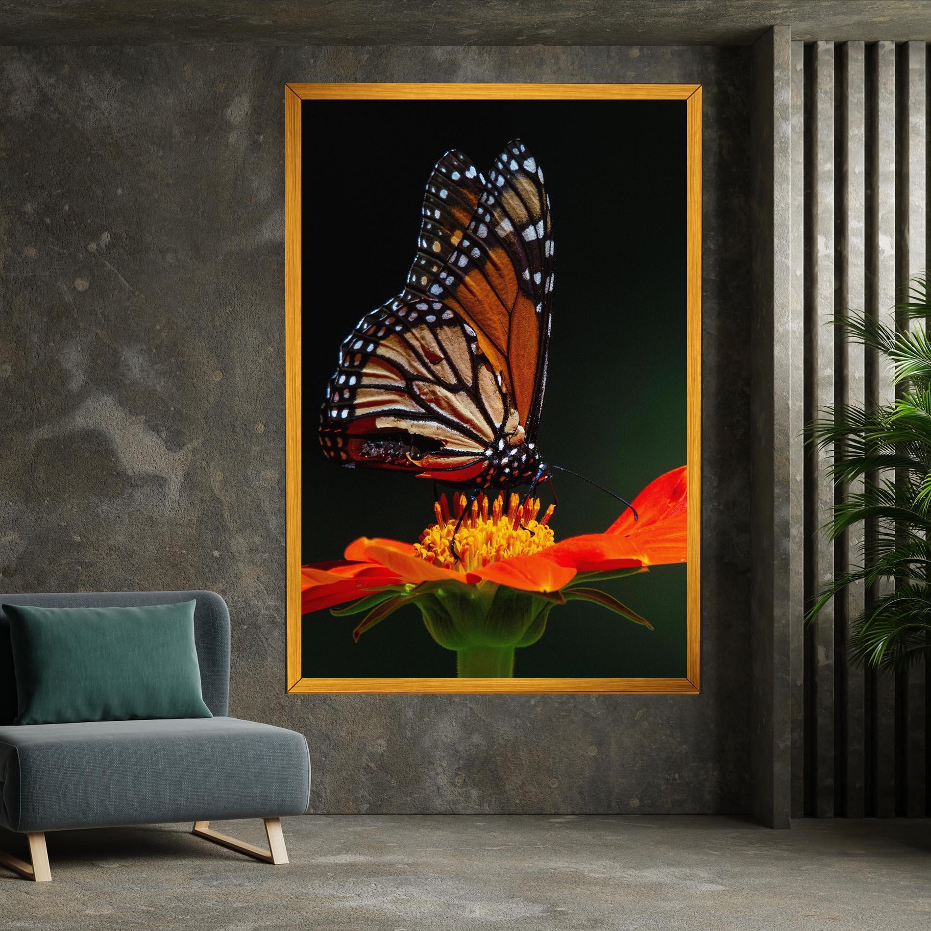 Картина на платно Dark Orange Butterfy mockup 7