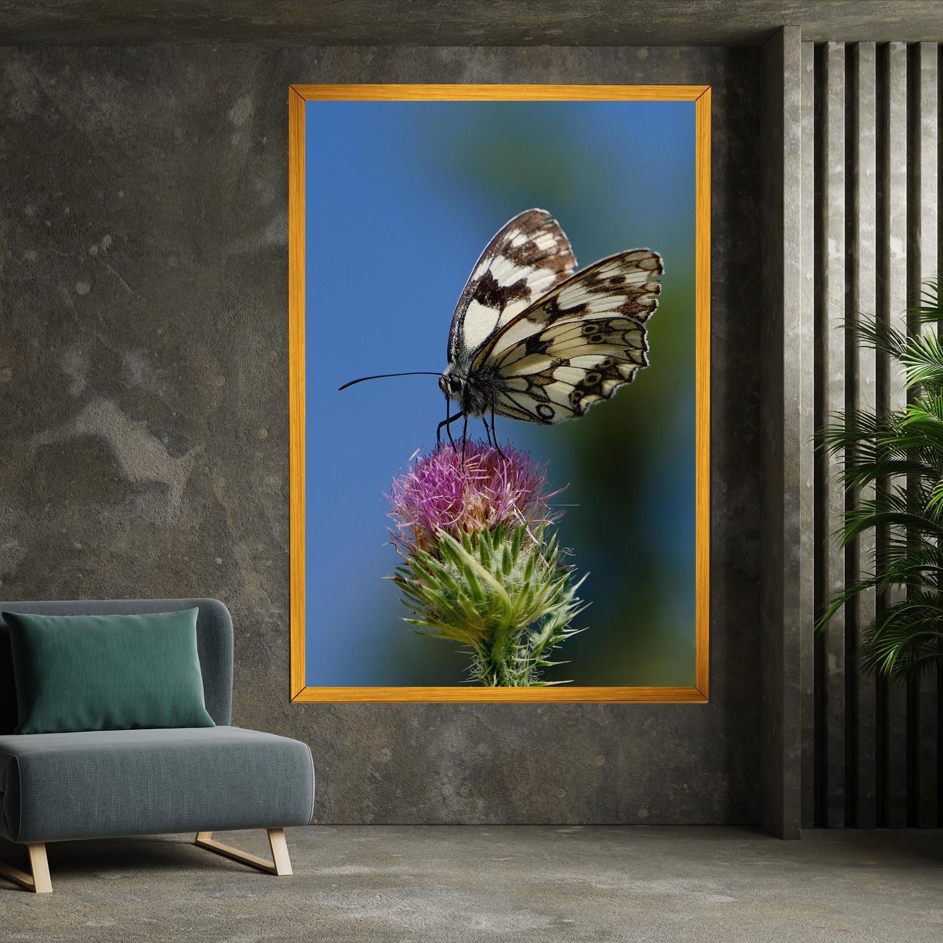 Картина на платно Grey White Butterfly mockup 7