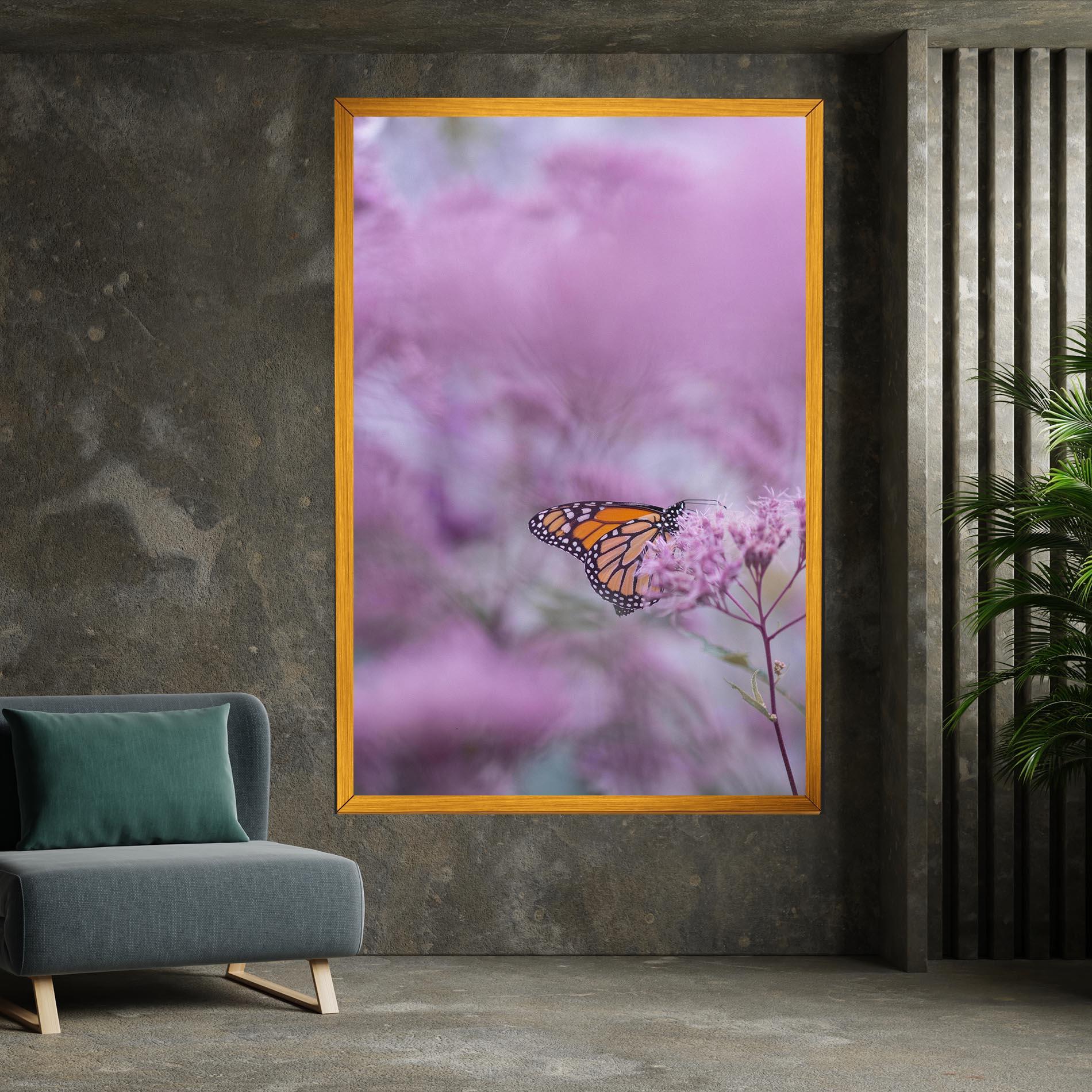 Картина на платно Purple Flower Butterfly mockup 7