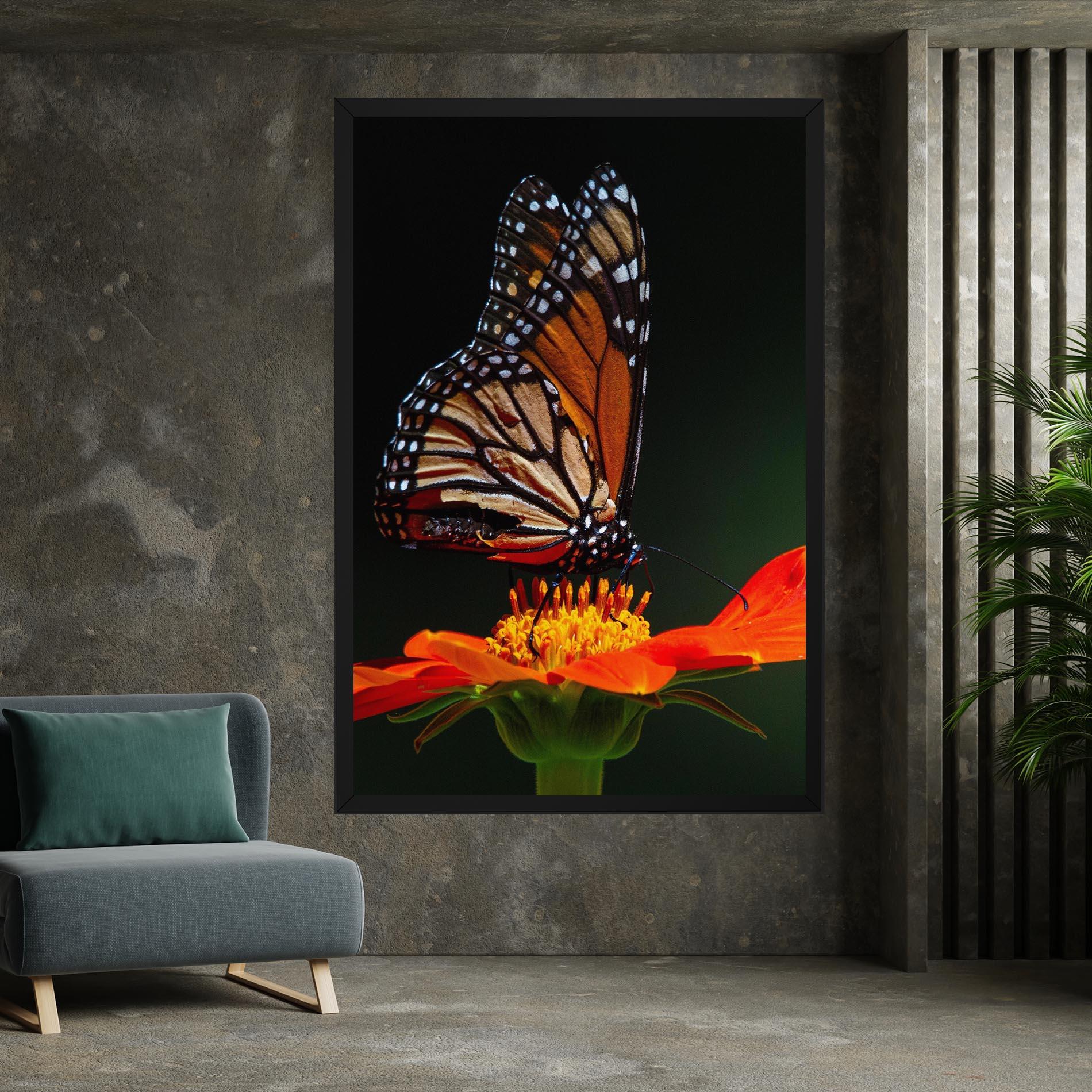 Картина на платно Dark Orange Butterfy mockup 7