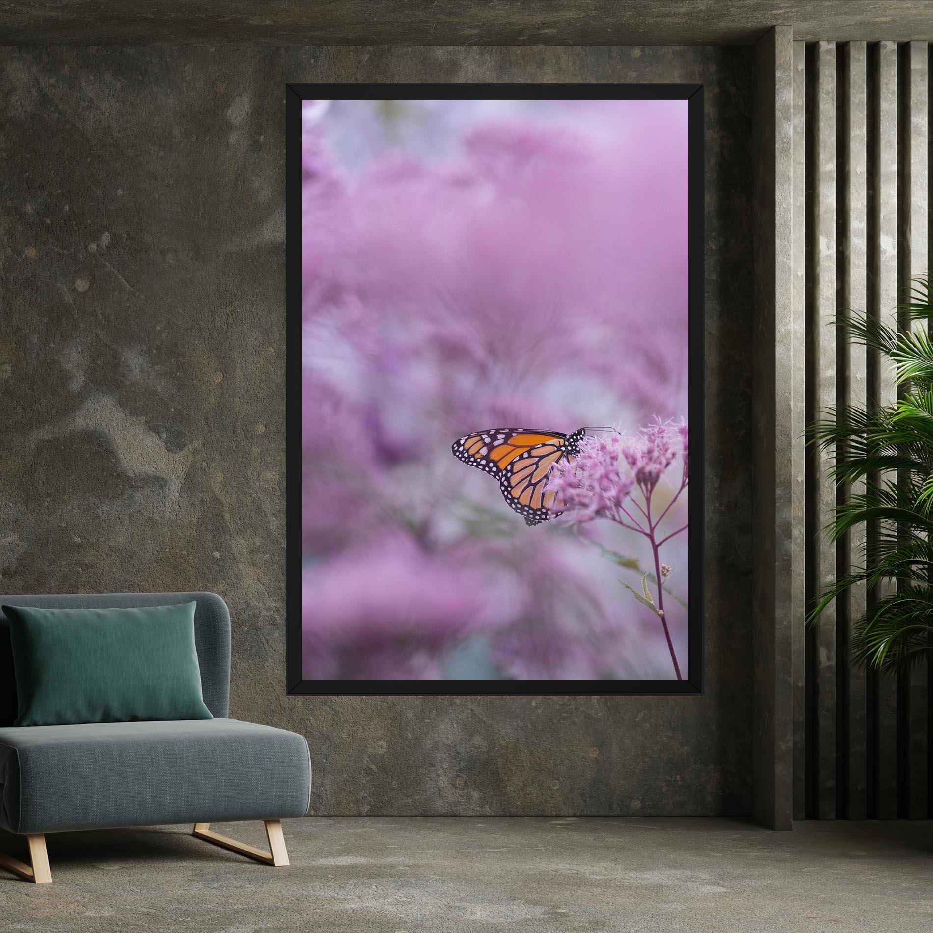 Картина на платно Purple Flower Butterfly mockup 7
