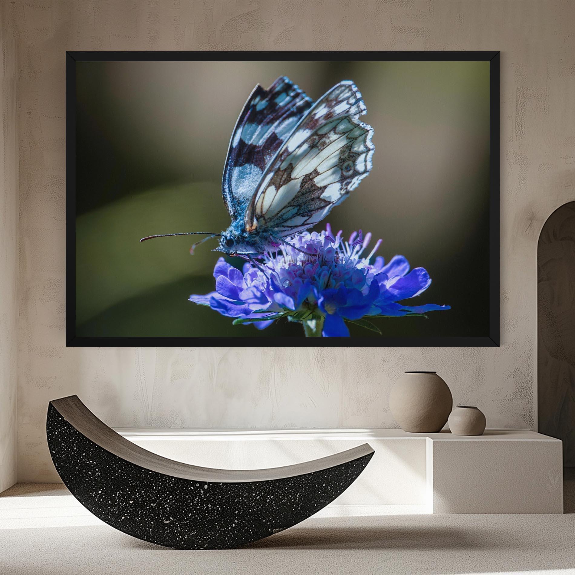 Картина на платно Blue Butterfly In Nature mockup 8