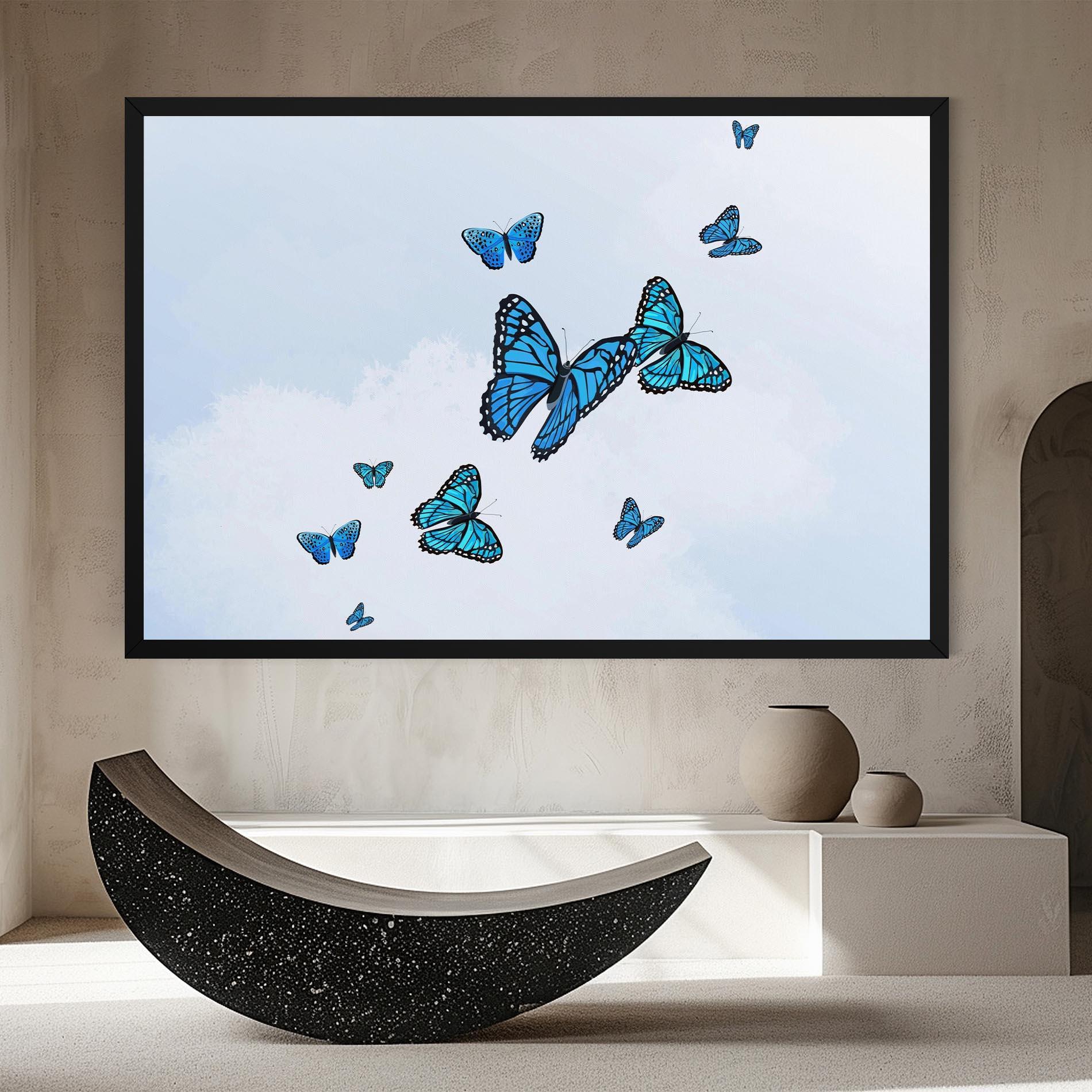 Картина на платно Blue Sky Butterfly mockup 8