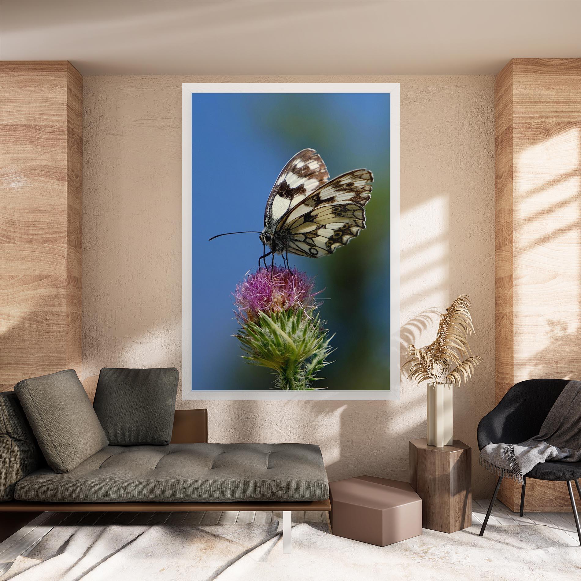 Картина на платно Grey White Butterfly mockup 8