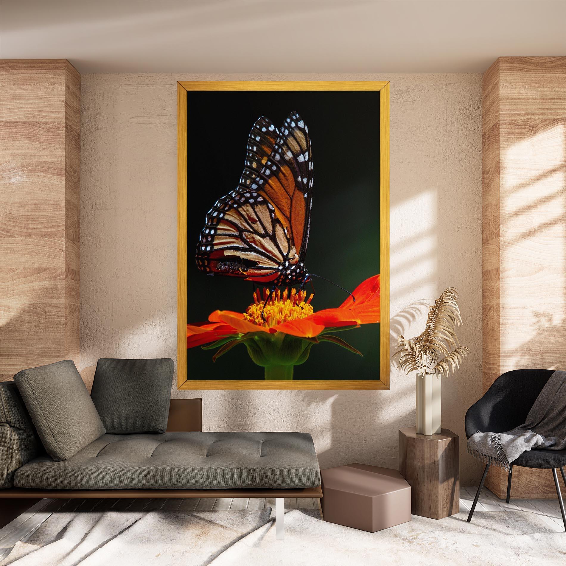 Картина на платно Dark Orange Butterfy mockup 8