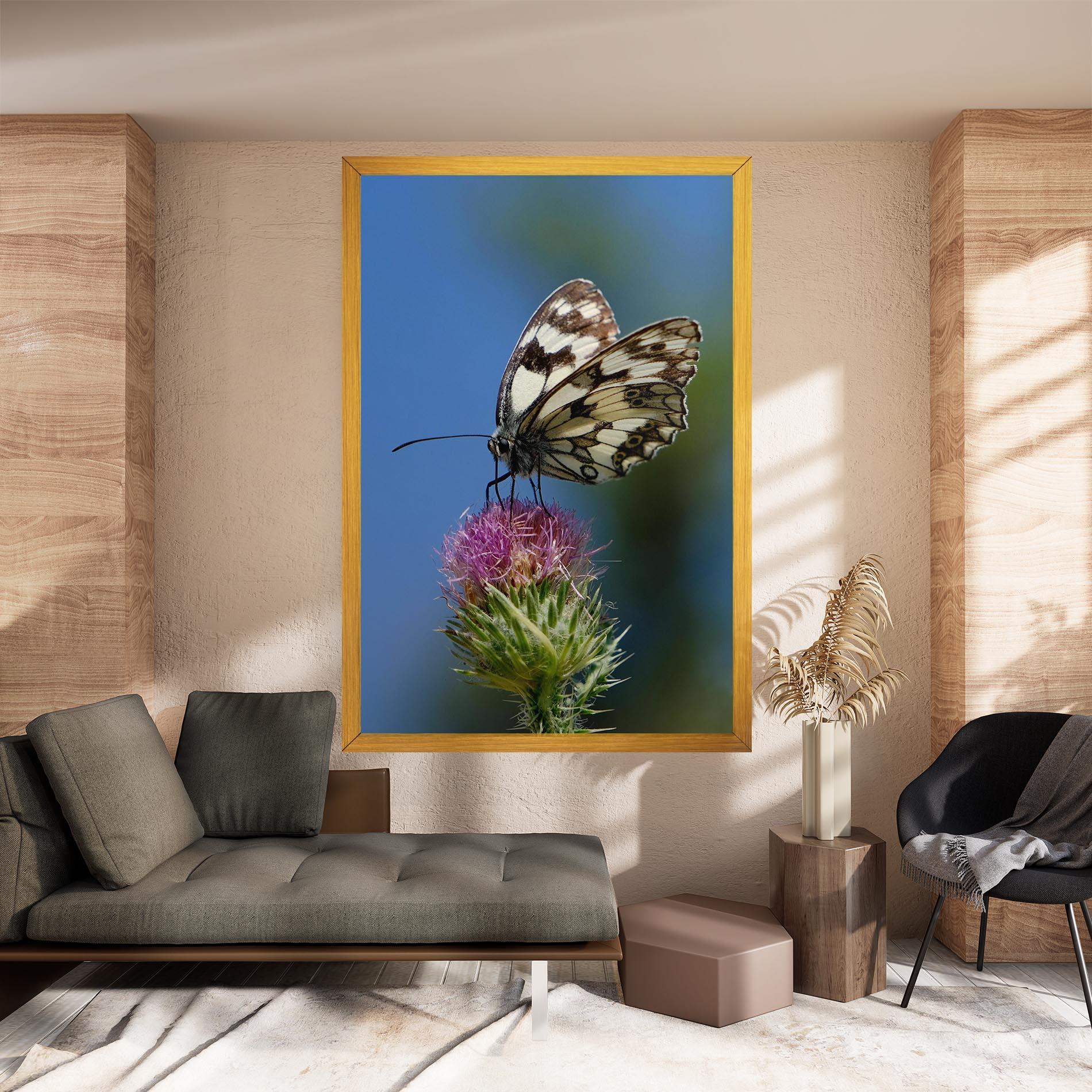 Картина на платно Grey White Butterfly mockup 8