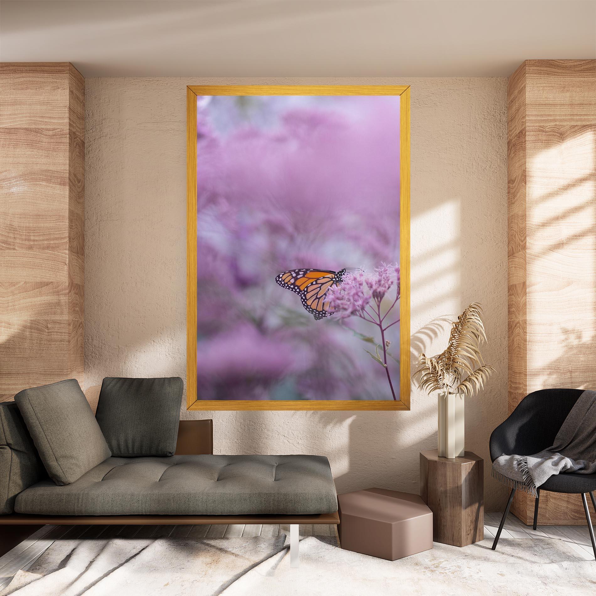 Картина на платно Purple Flower Butterfly mockup 8