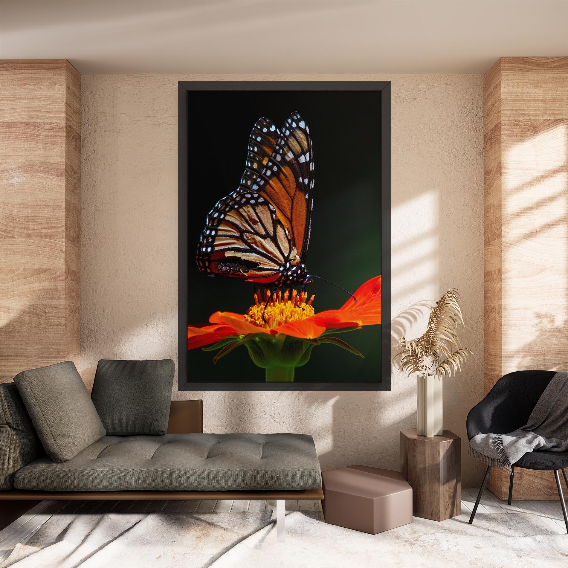 Картина на платно Dark Orange Butterfy mockup 8