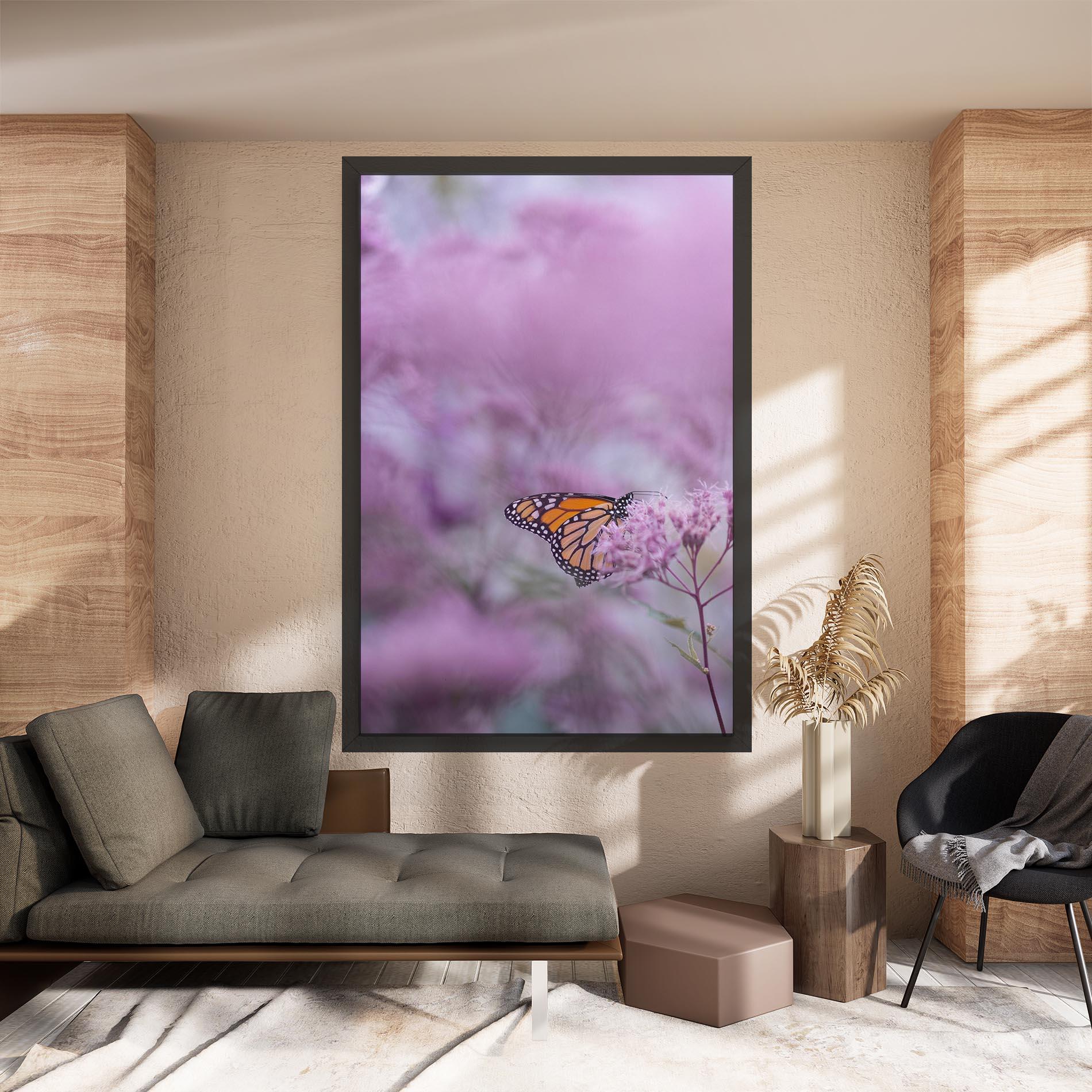 Картина на платно Purple Flower Butterfly mockup 8