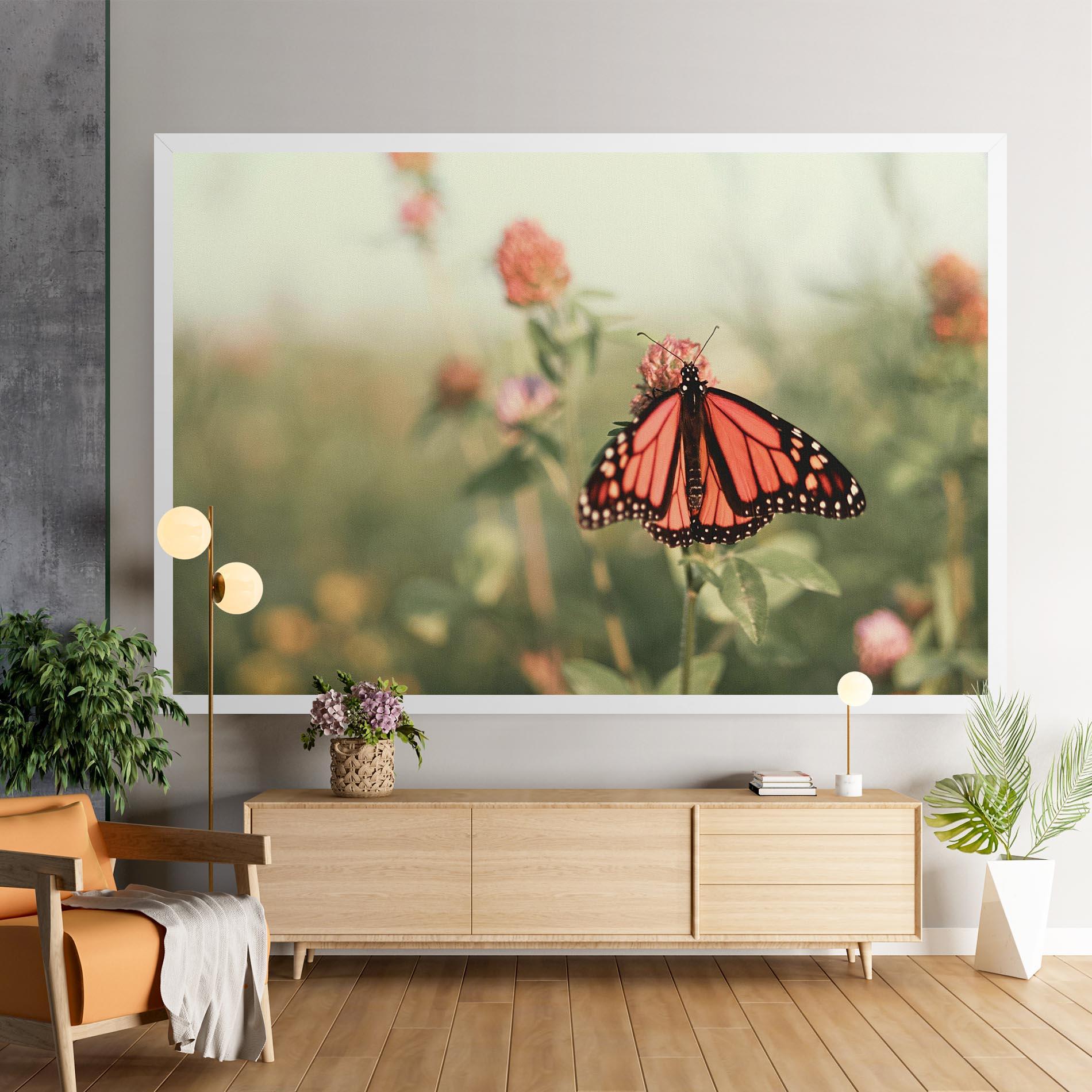 Картина на платно Light Red Butterfly mockup 9