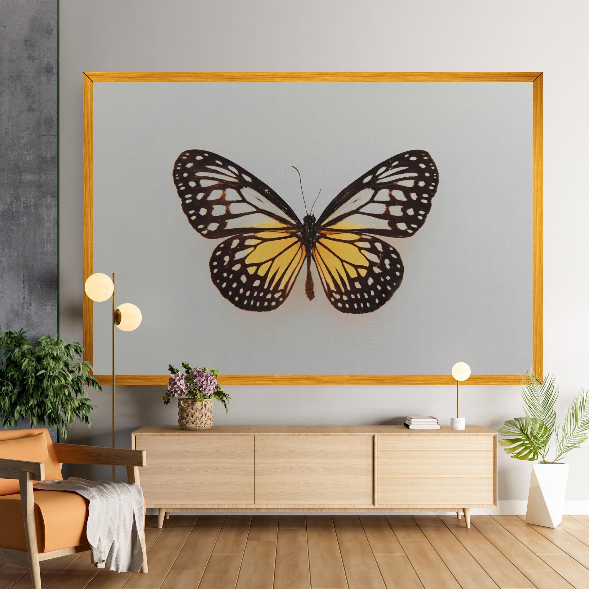Картина на платно Butterfly On Grey mockup 9