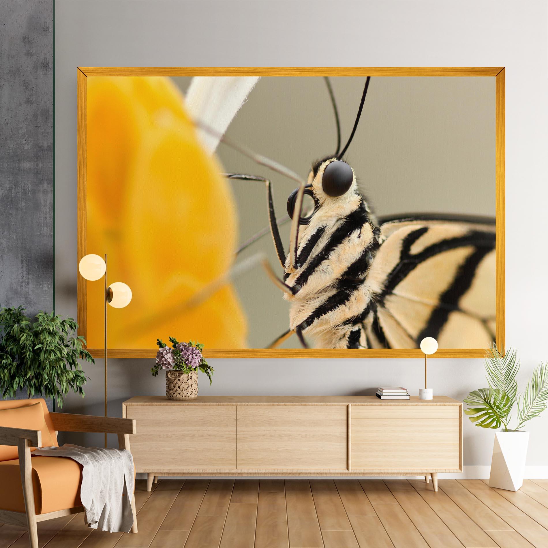 Картина на платно Close Up Cream Butterfly mockup 9