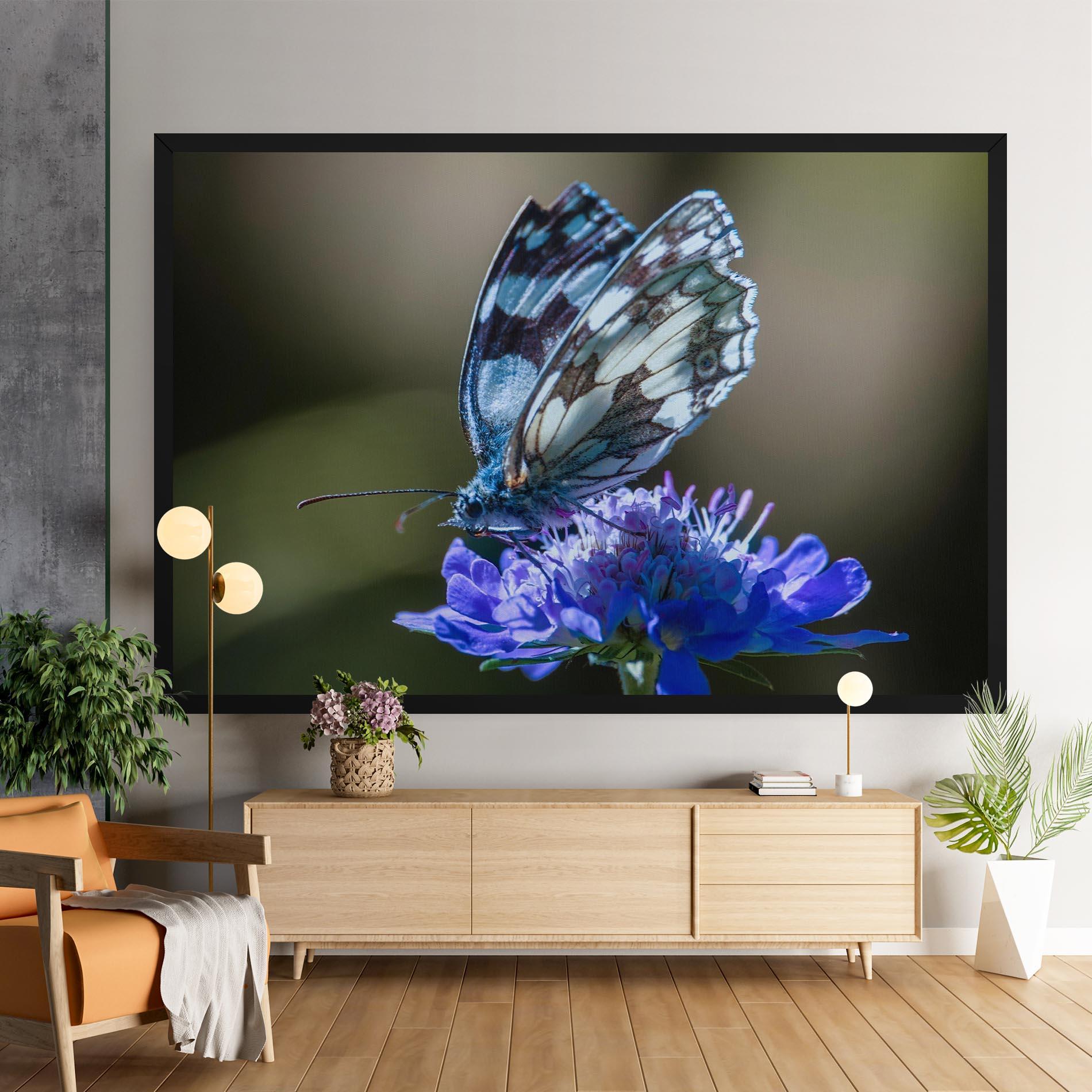 Картина на платно Blue Butterfly In Nature mockup 9