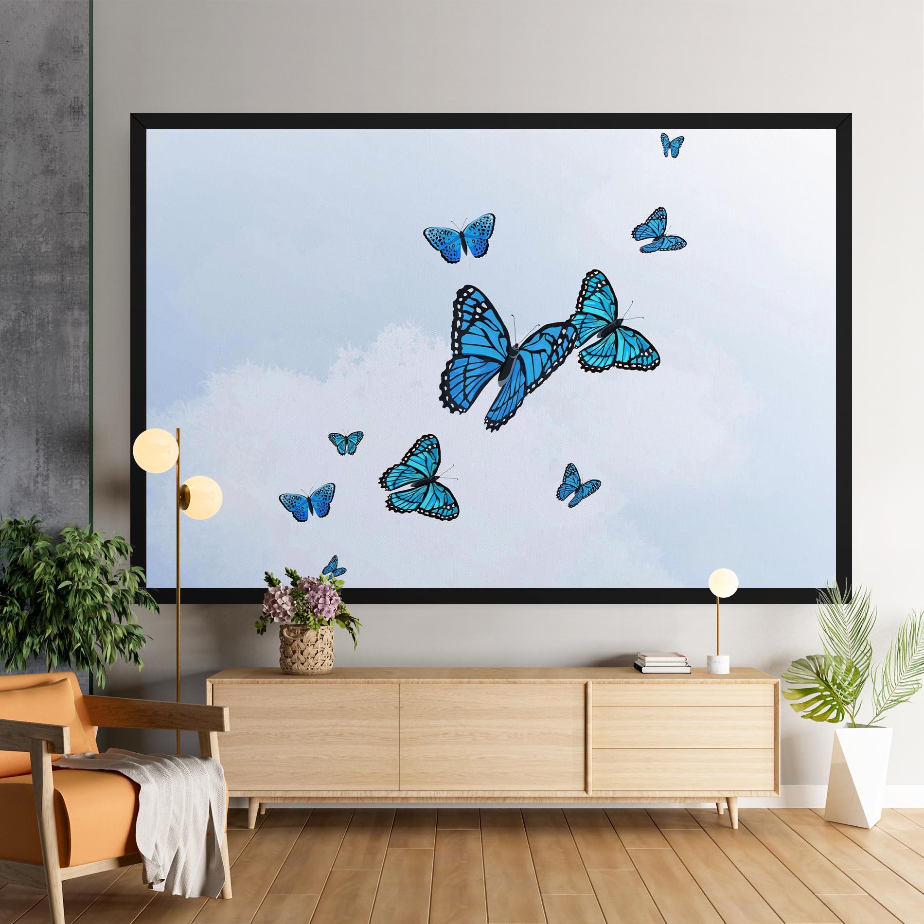 Картина на платно Blue Sky Butterfly mockup 9