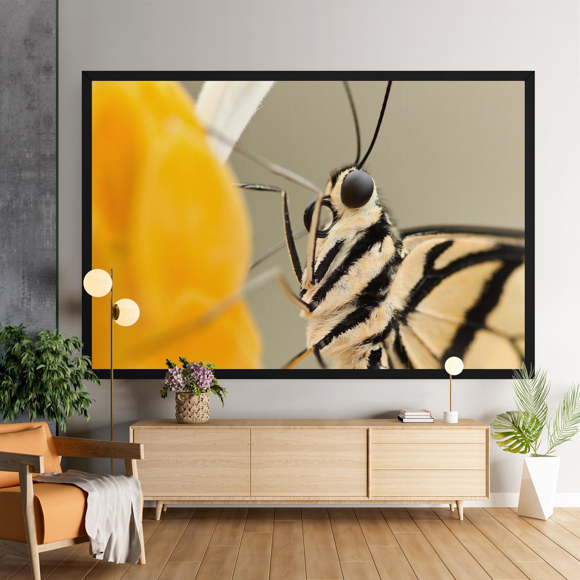 Картина на платно Close Up Cream Butterfly mockup 9