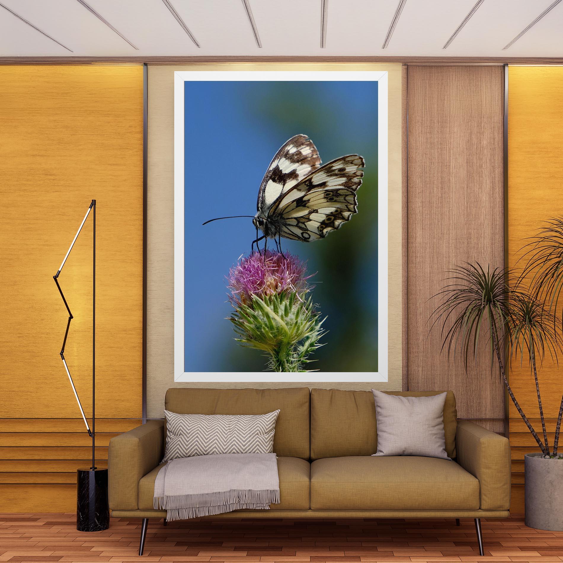 Картина на платно Grey White Butterfly mockup 9