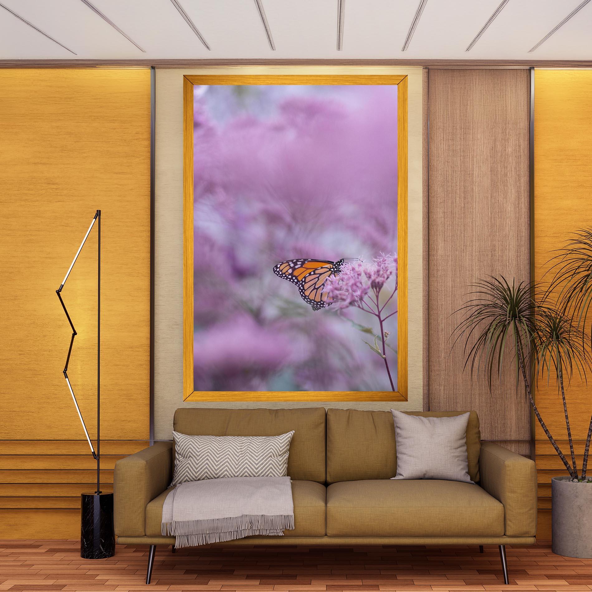 Картина на платно Purple Flower Butterfly mockup 9