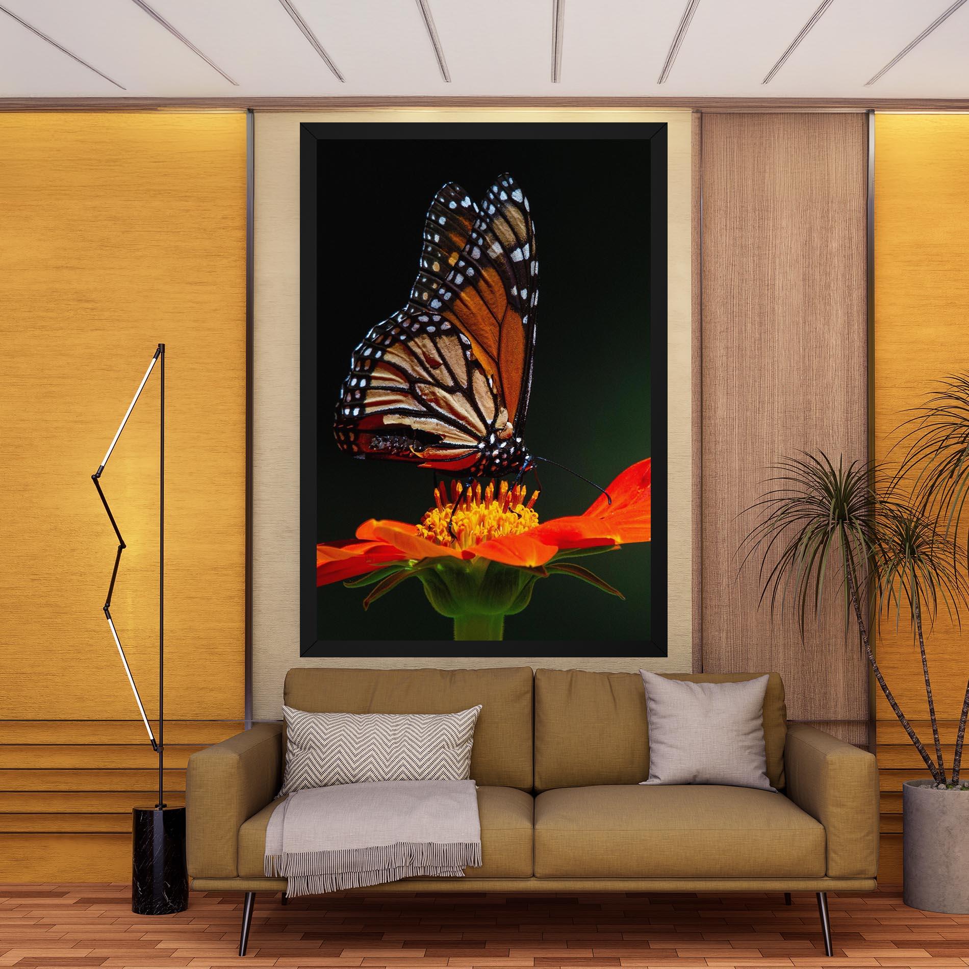 Картина на платно Dark Orange Butterfy mockup 9