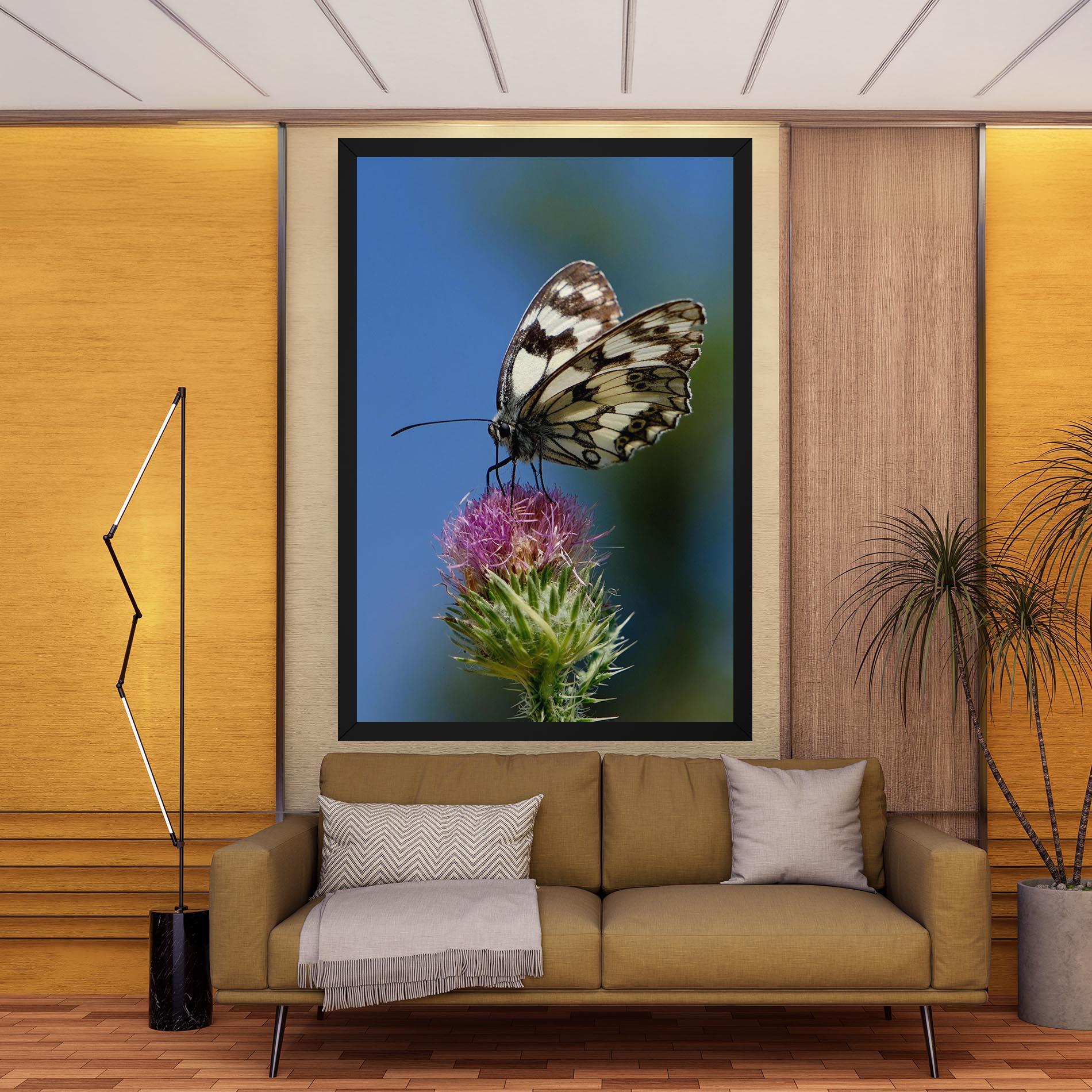 Картина на платно Grey White Butterfly mockup 9