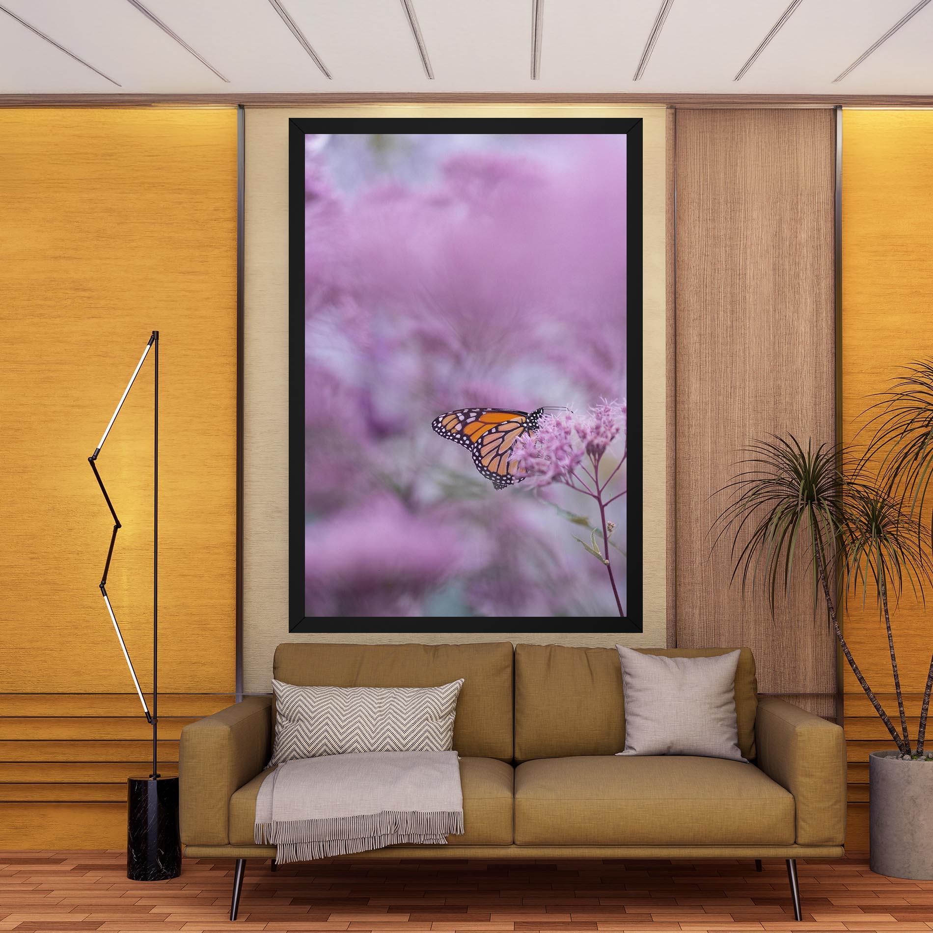 Картина на платно Purple Flower Butterfly mockup 9