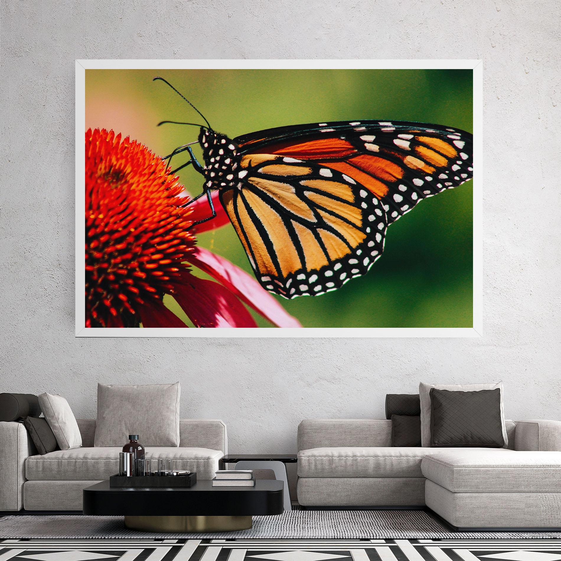 Картина на платно Big Orange Butterfly mockup 2