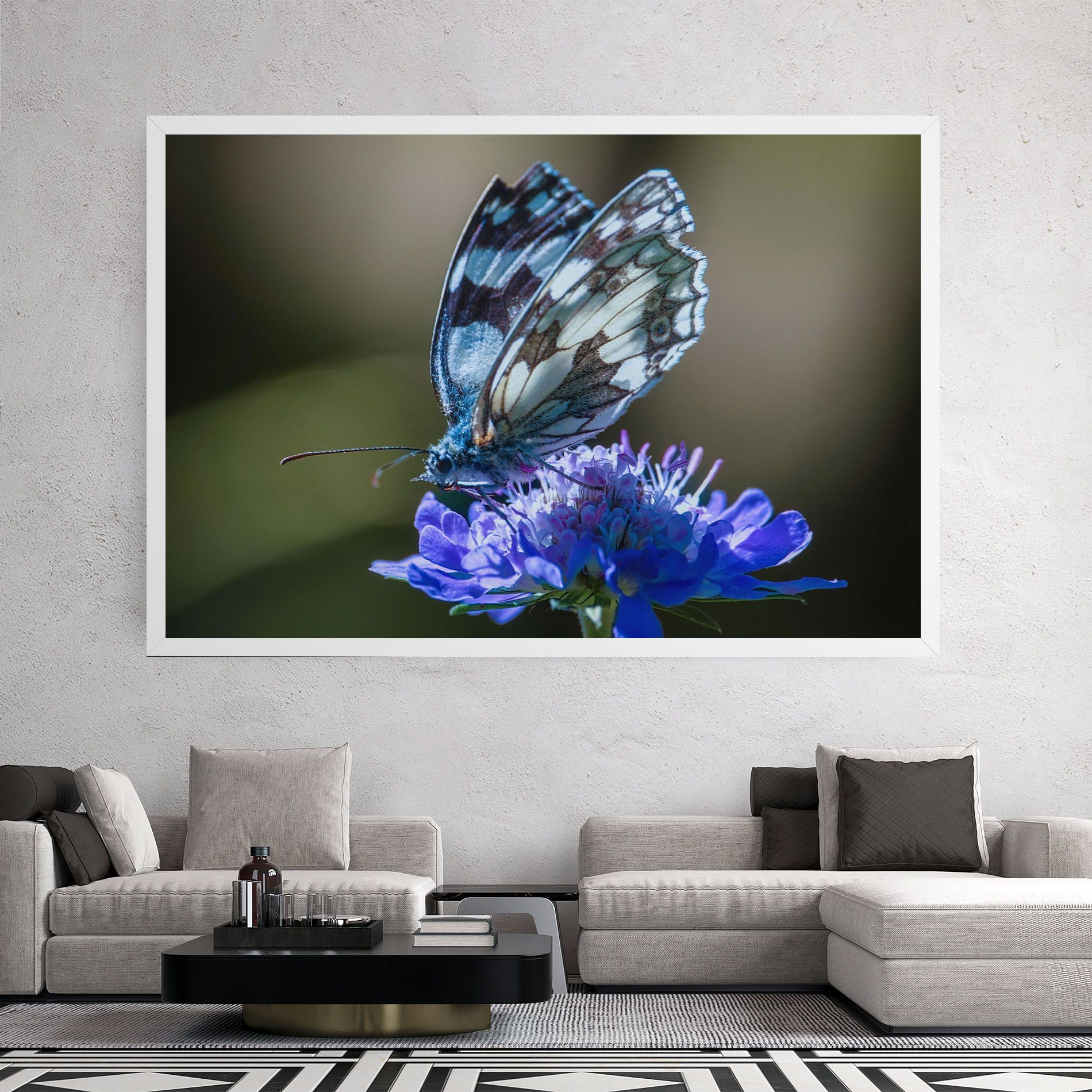 Blue Butterfly In Nature mockup 2