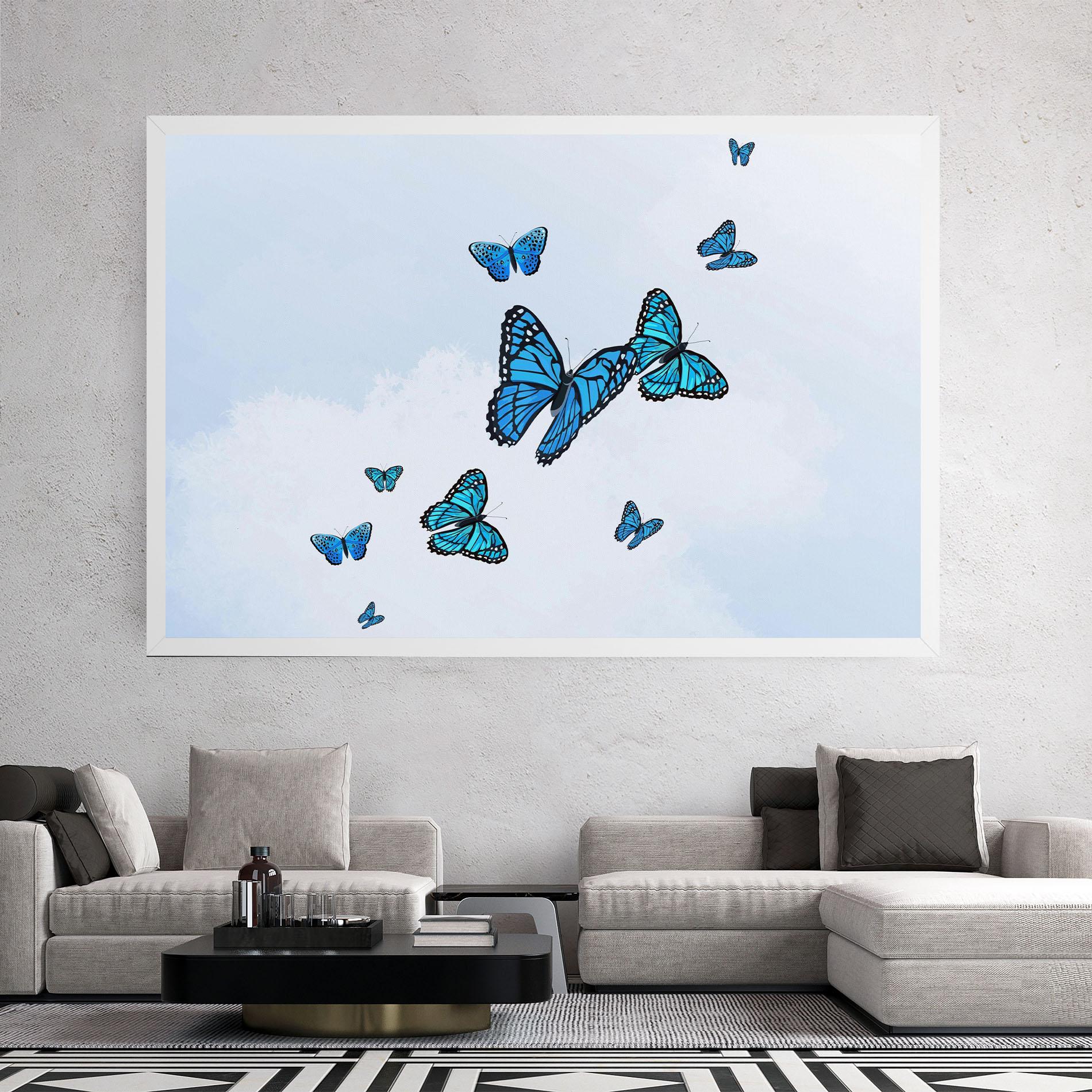 Картина на платно Blue Sky Butterfly mockup 2