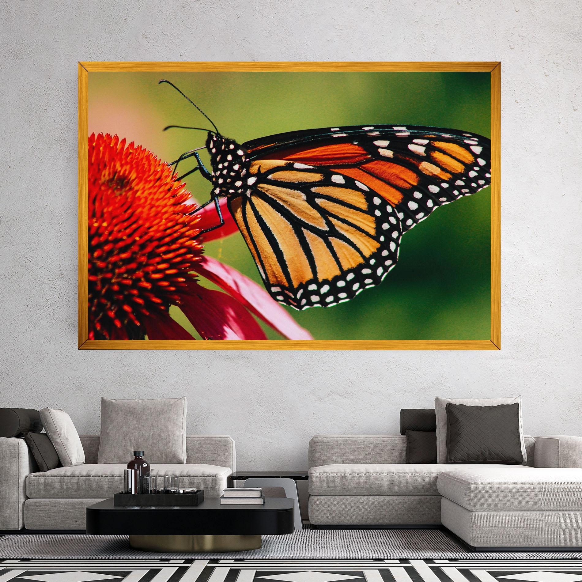 Картина на платно Big Orange Butterfly mockup 2