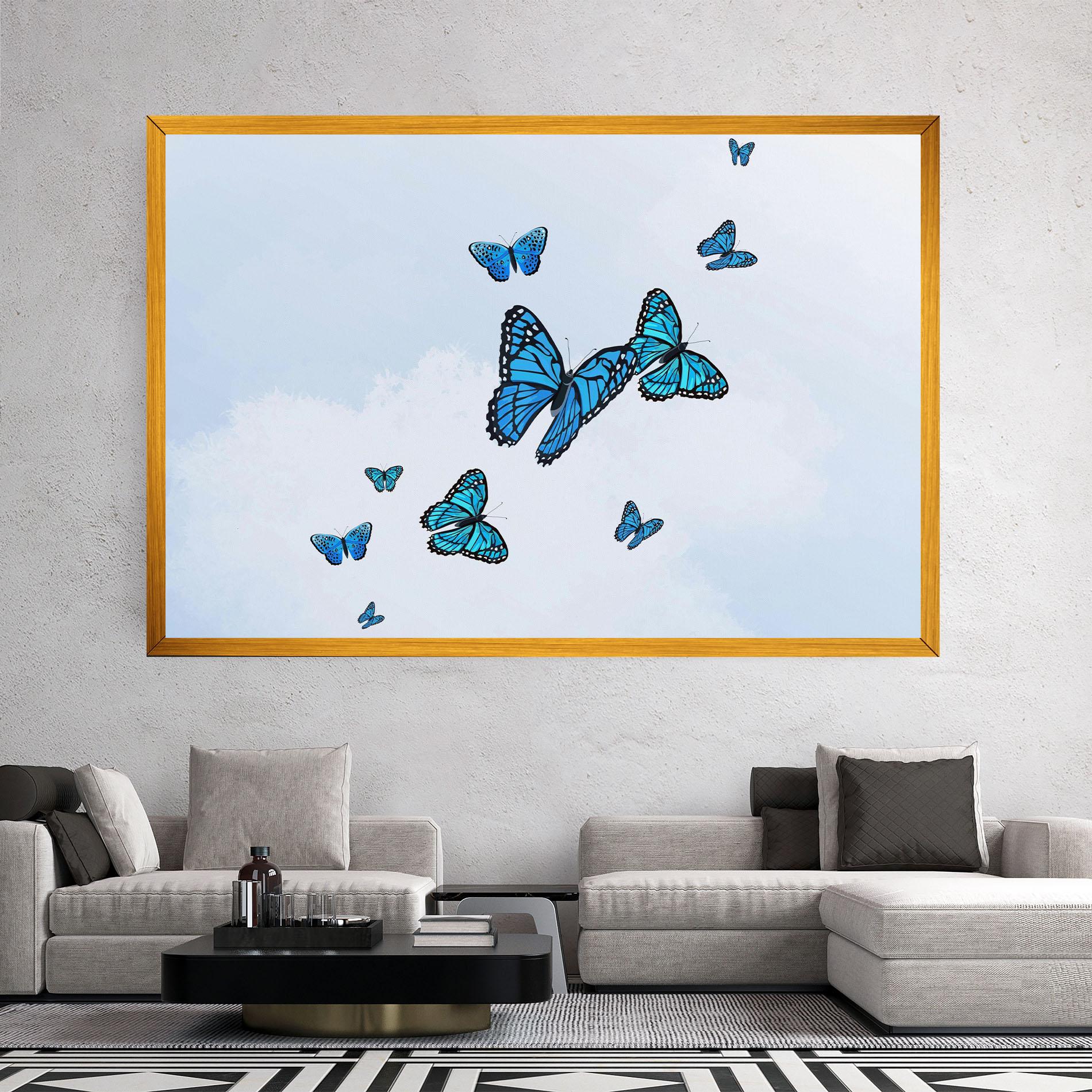 Картина на платно Blue Sky Butterfly mockup 2