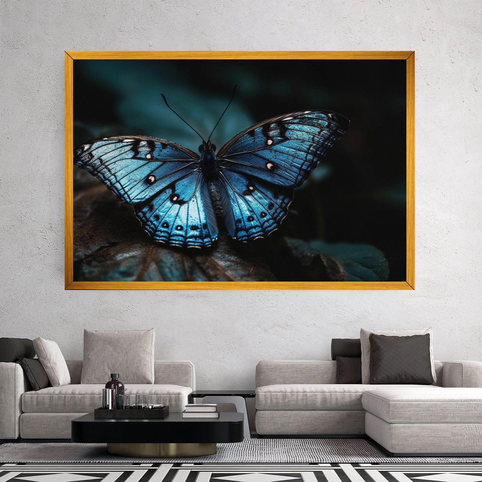 Dark Blue Buterfly mockup 2
