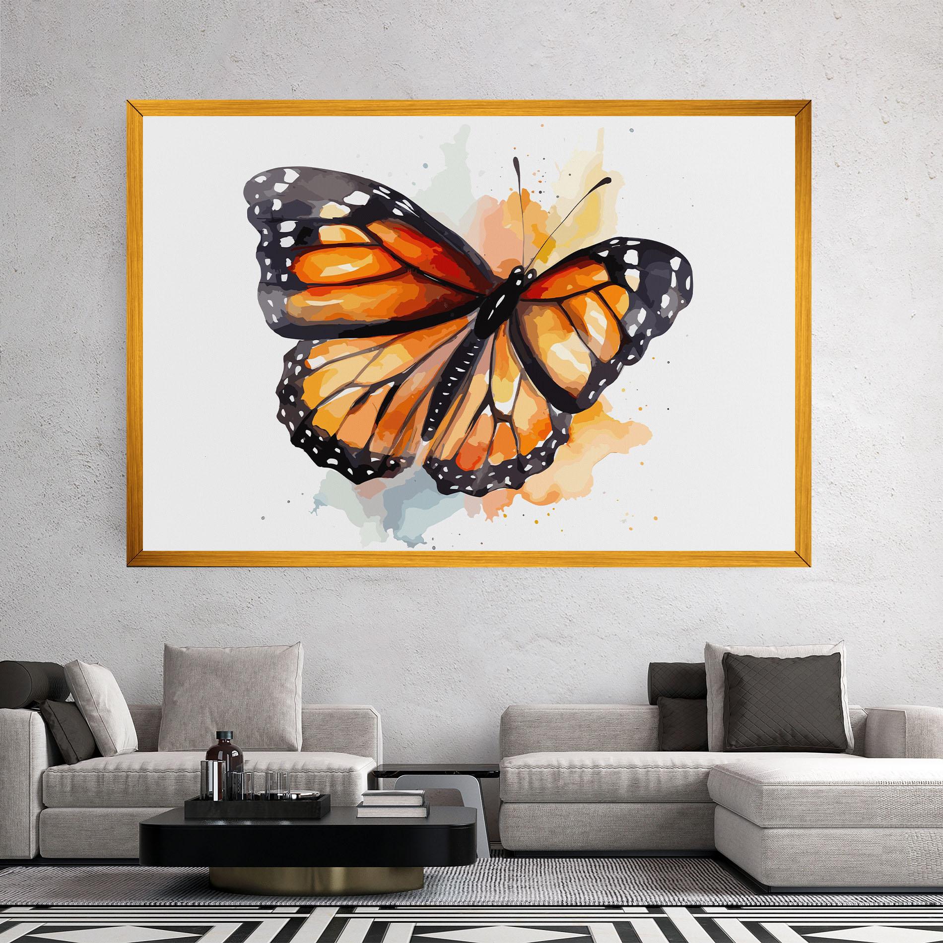 Картина на платно Orange Butterfly mockup 2