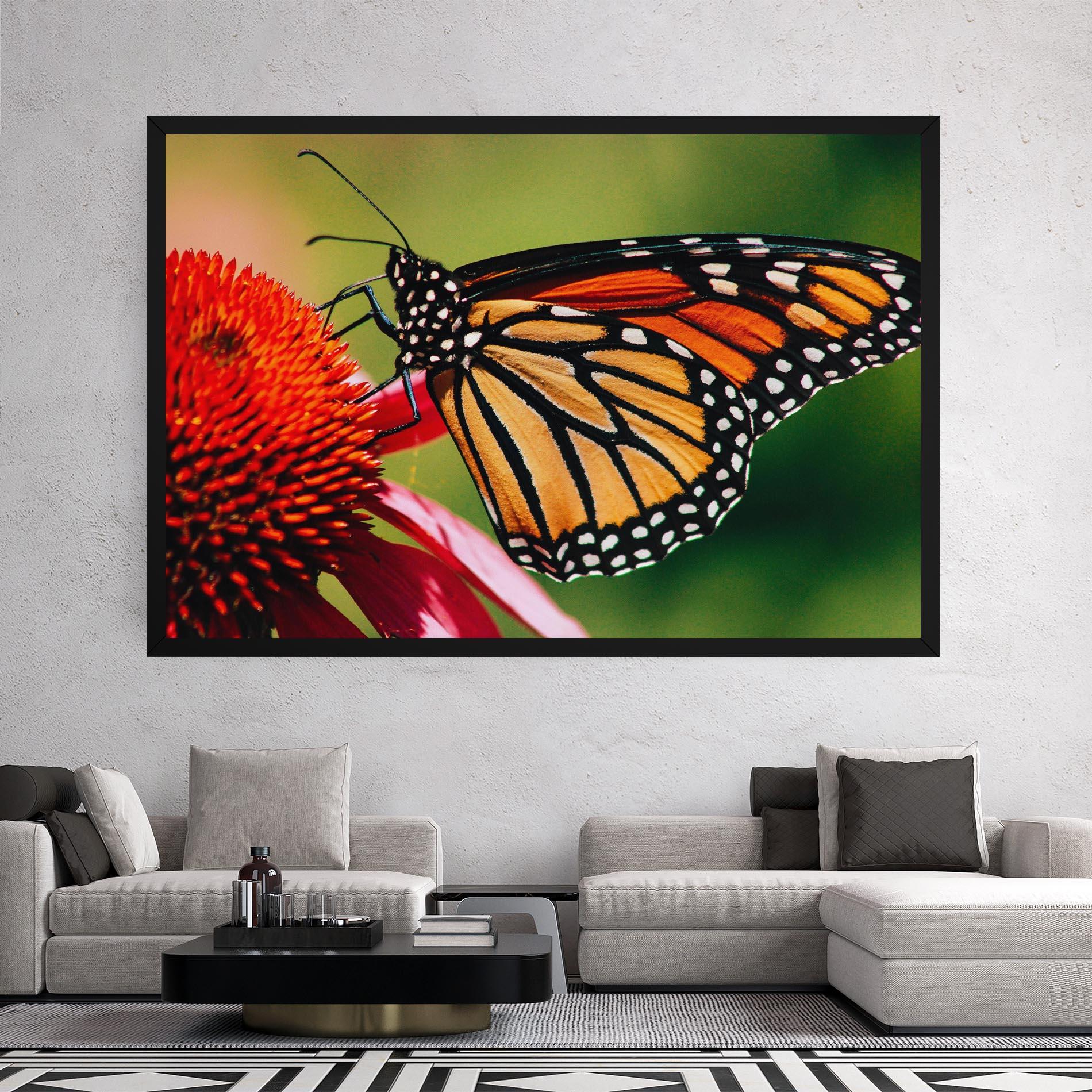 Картина на платно Big Orange Butterfly mockup 2