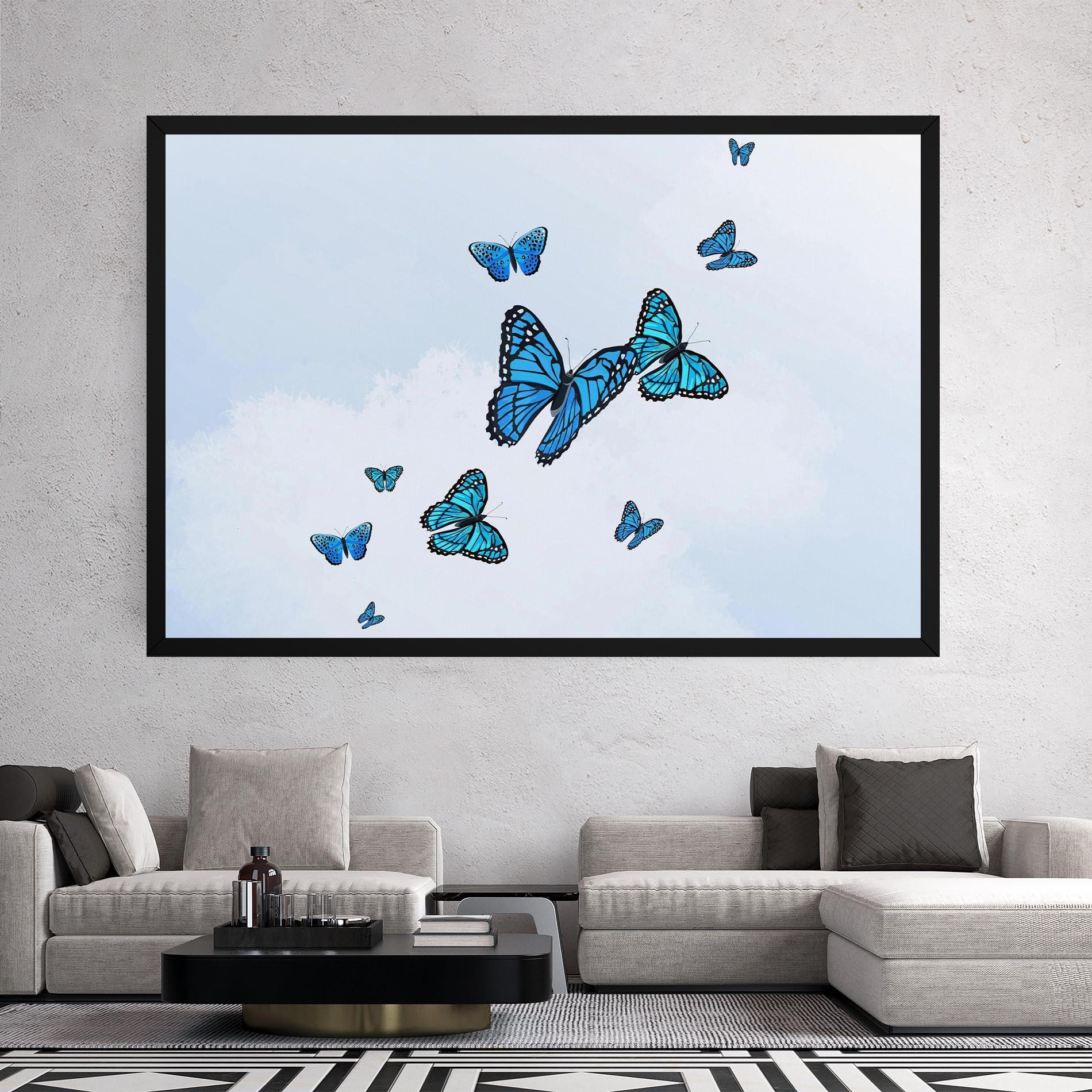 Картина на платно Blue Sky Butterfly mockup 2