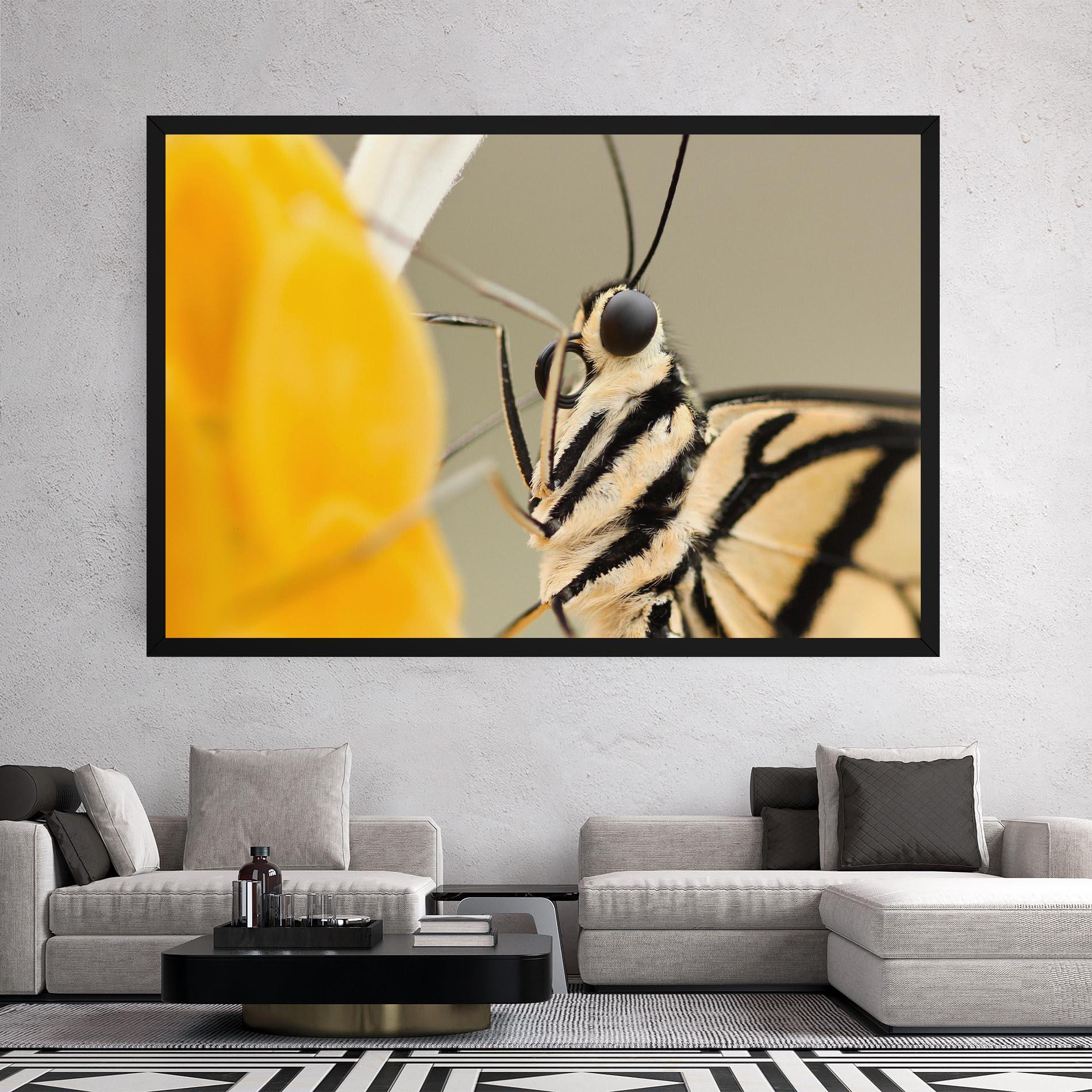 Картина на платно Close Up Cream Butterfly mockup 2