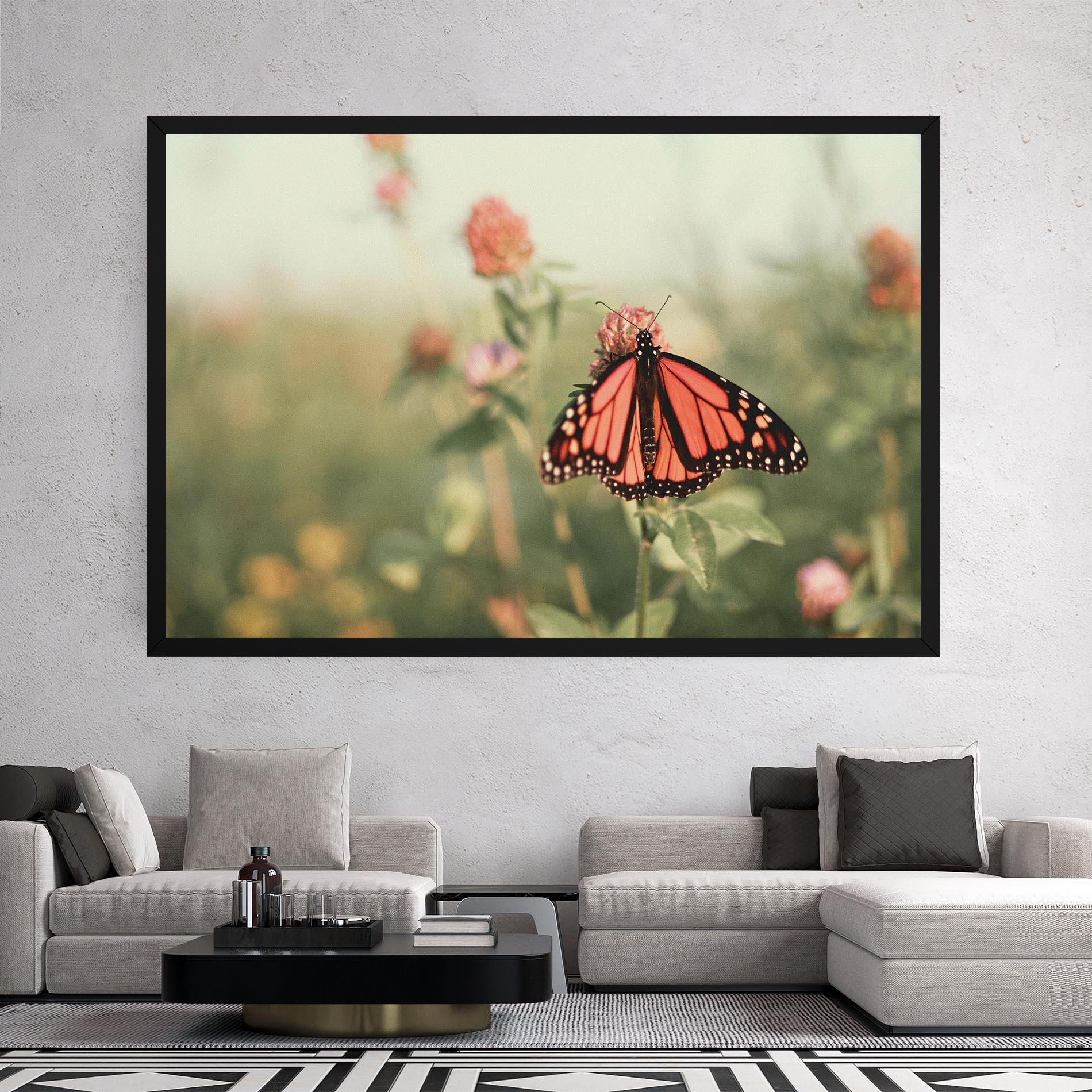 Картина на платно Light Red Butterfly mockup 2