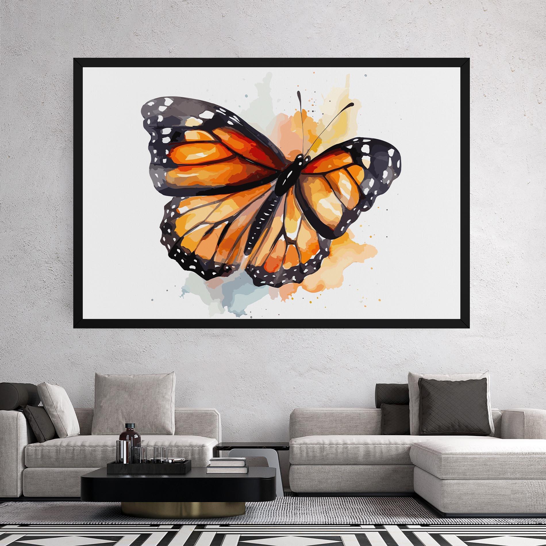 Картина на платно Orange Butterfly mockup 2