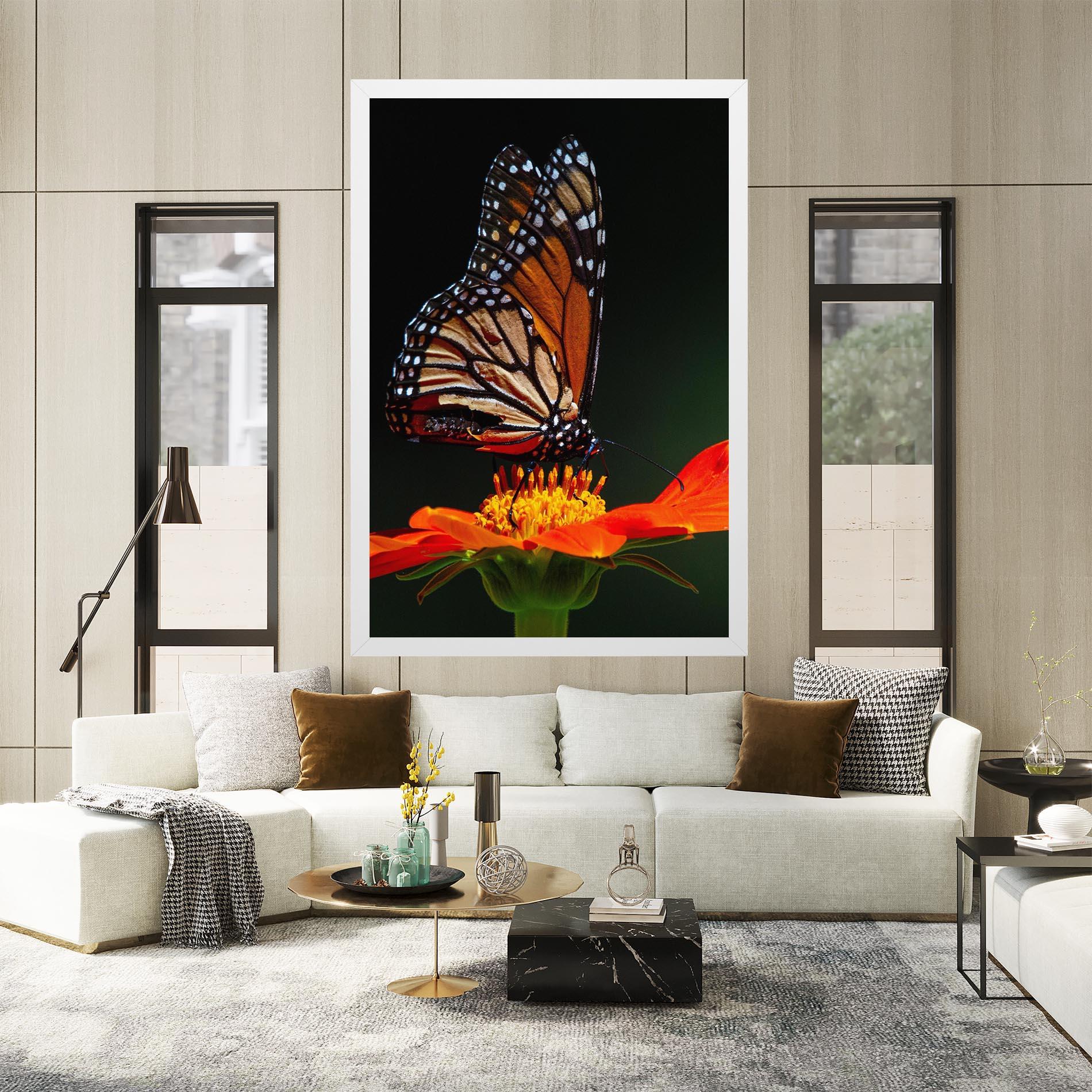 Картина на платно Dark Orange Butterfy mockup 2