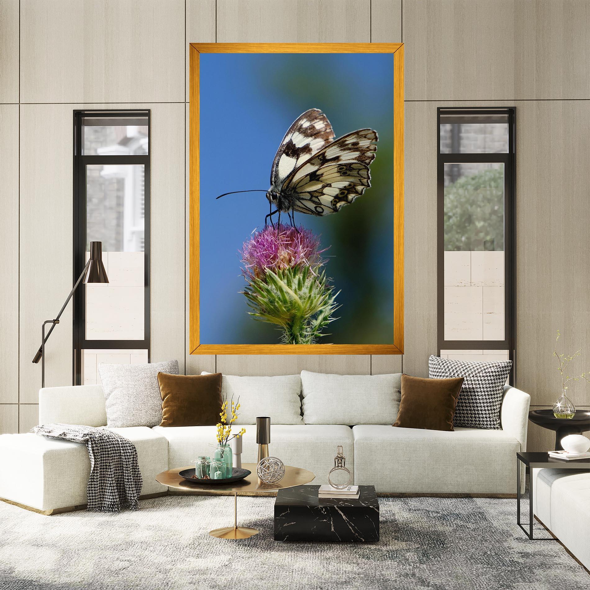 Картина на платно Grey White Butterfly mockup 2