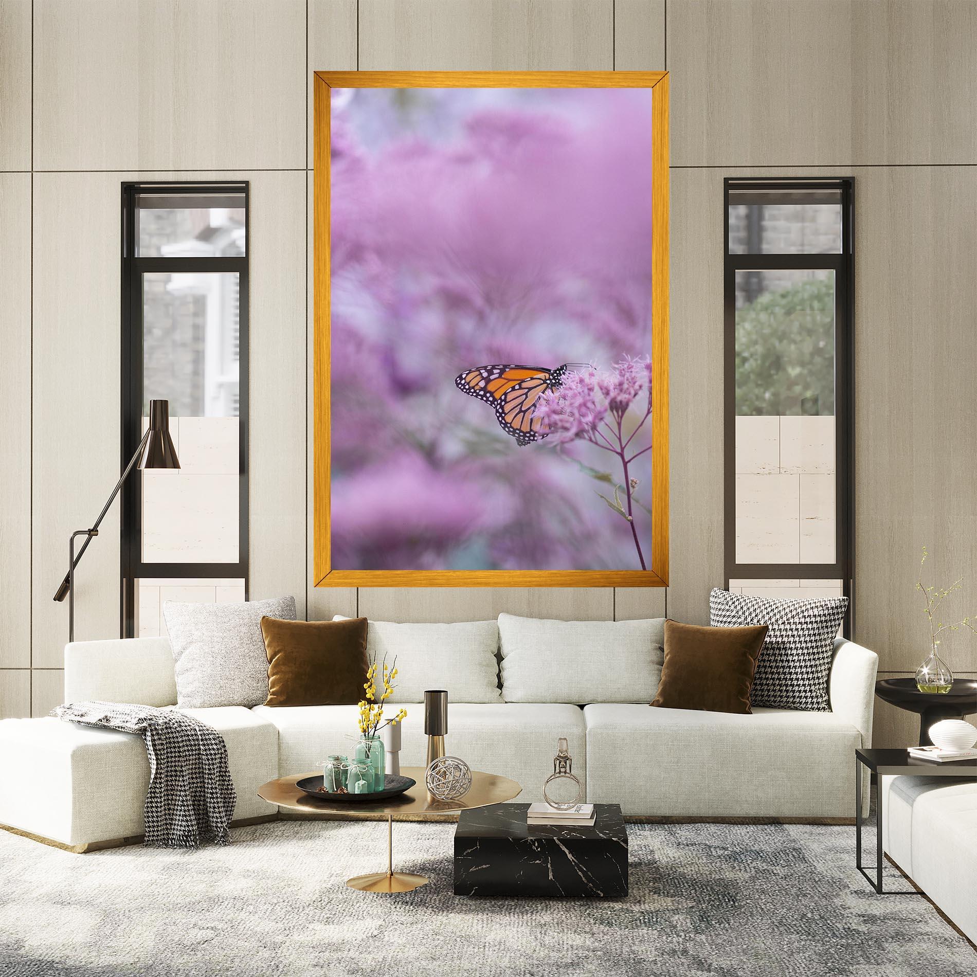 Картина на платно Purple Flower Butterfly mockup 2