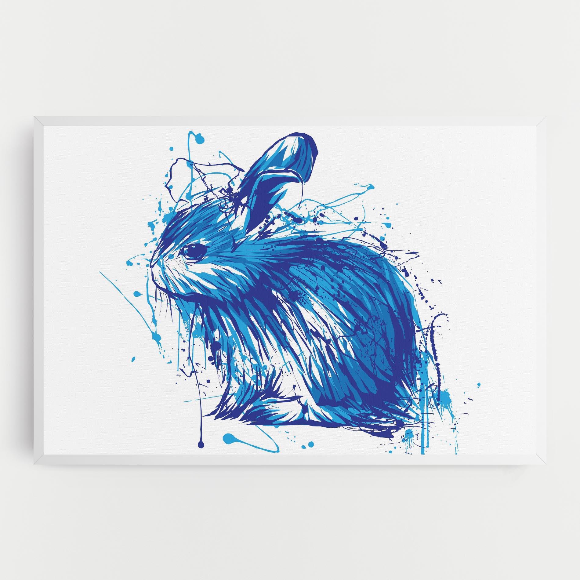Картина на платно Blue Bunny mockup 0